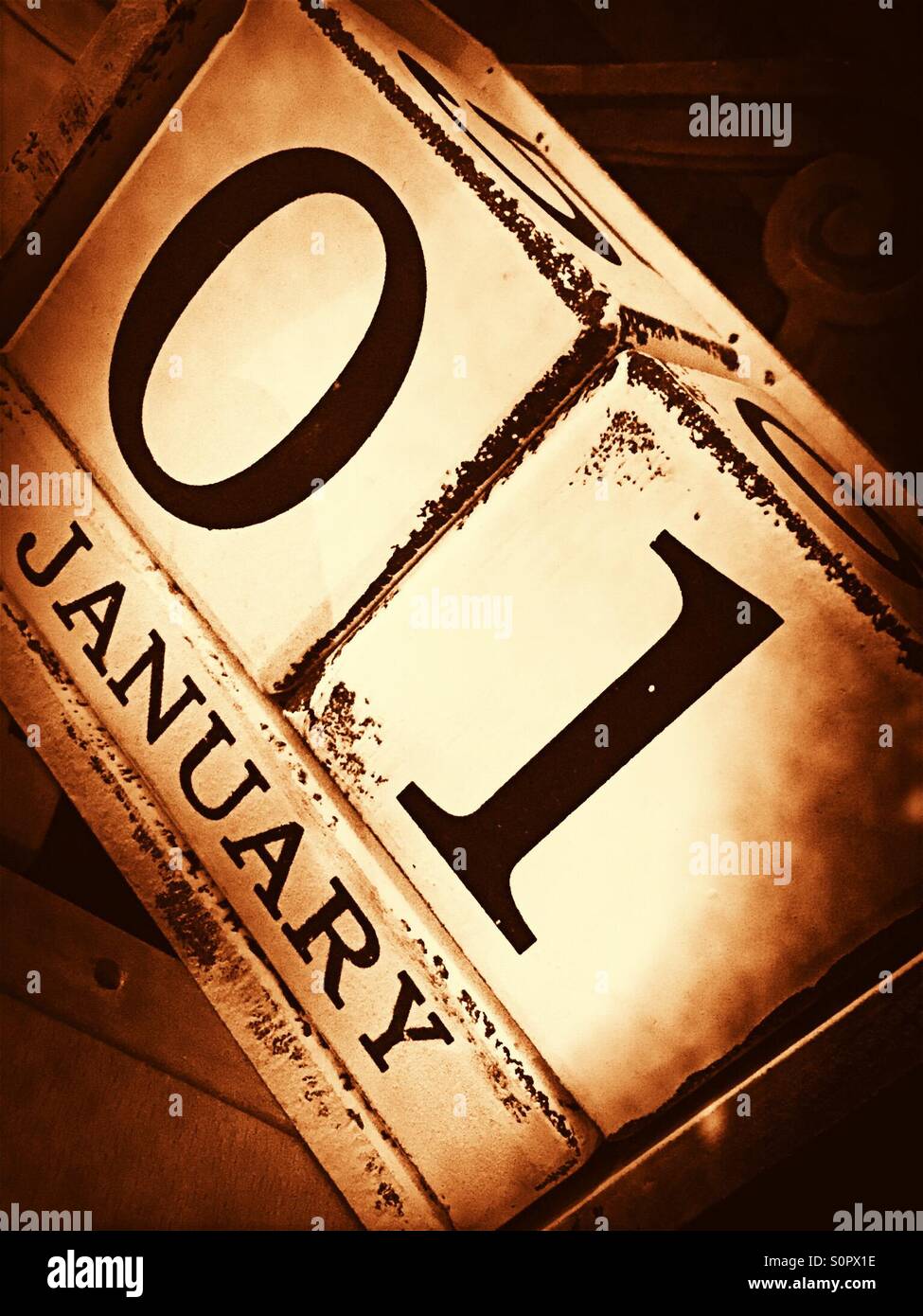 New Year's Day - Smartphone Captured Stock Image