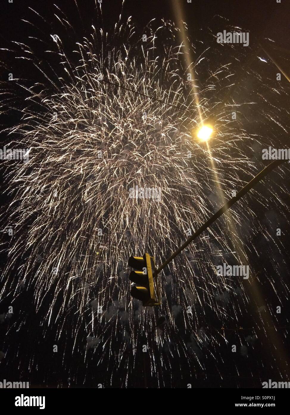 beautiful firework in bratislava Stock Photo