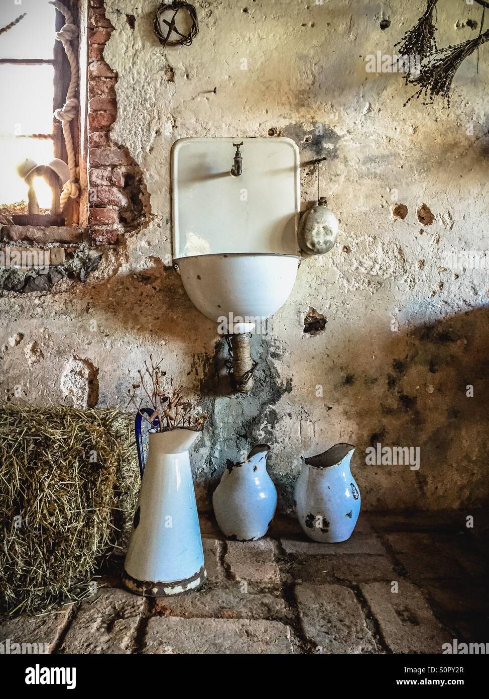 Ancient washroom Stock Photo