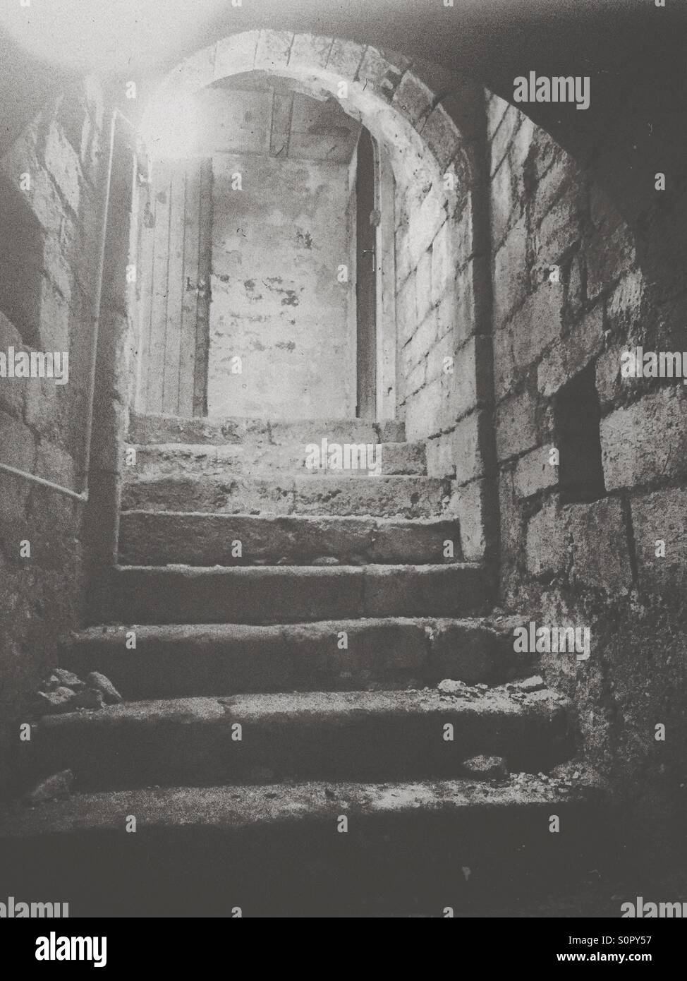 Old vaulted cellar staircase - Smartphone Captured Stock Image