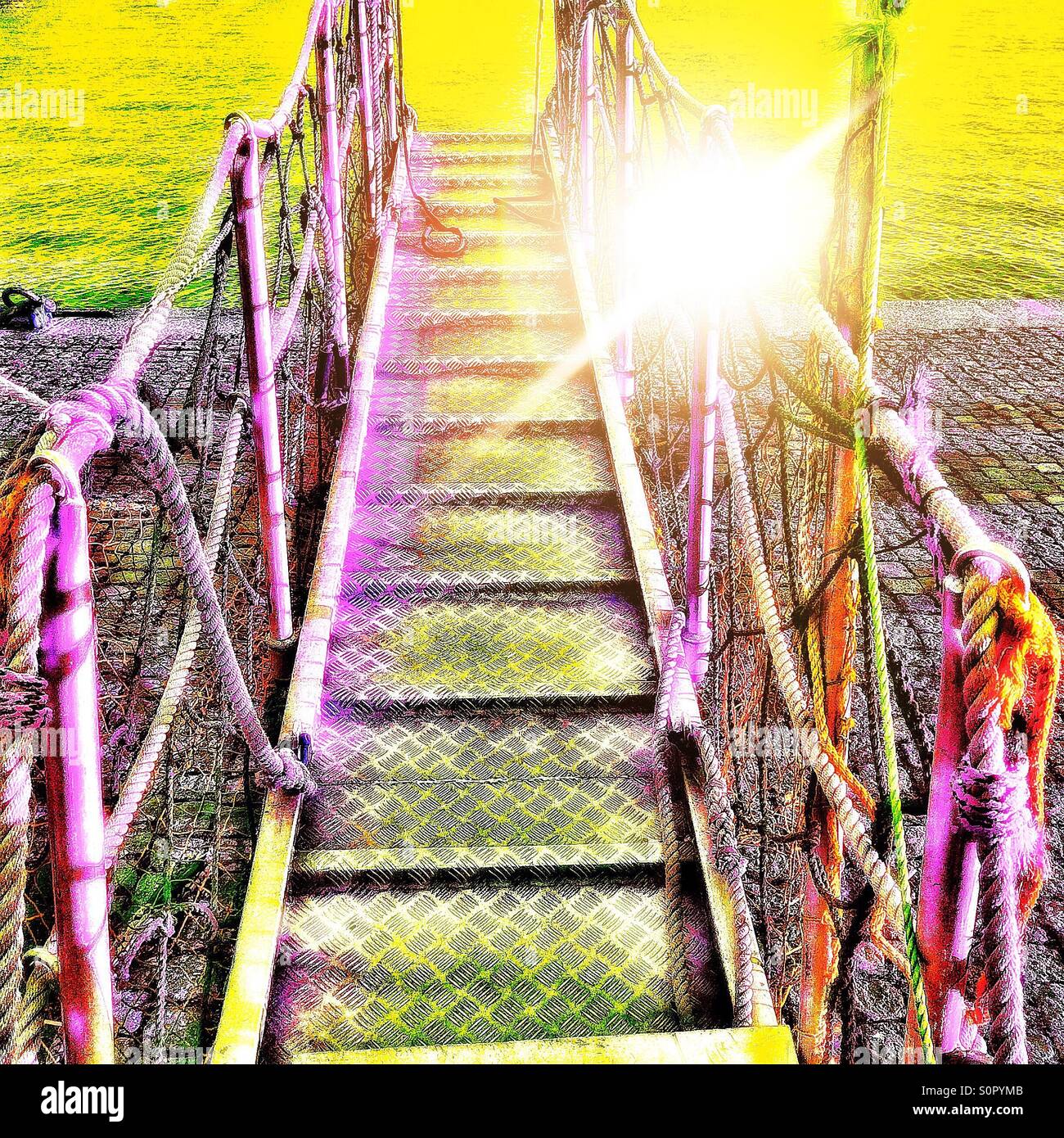Sunrise walkway - Smartphone Captured Stock Image