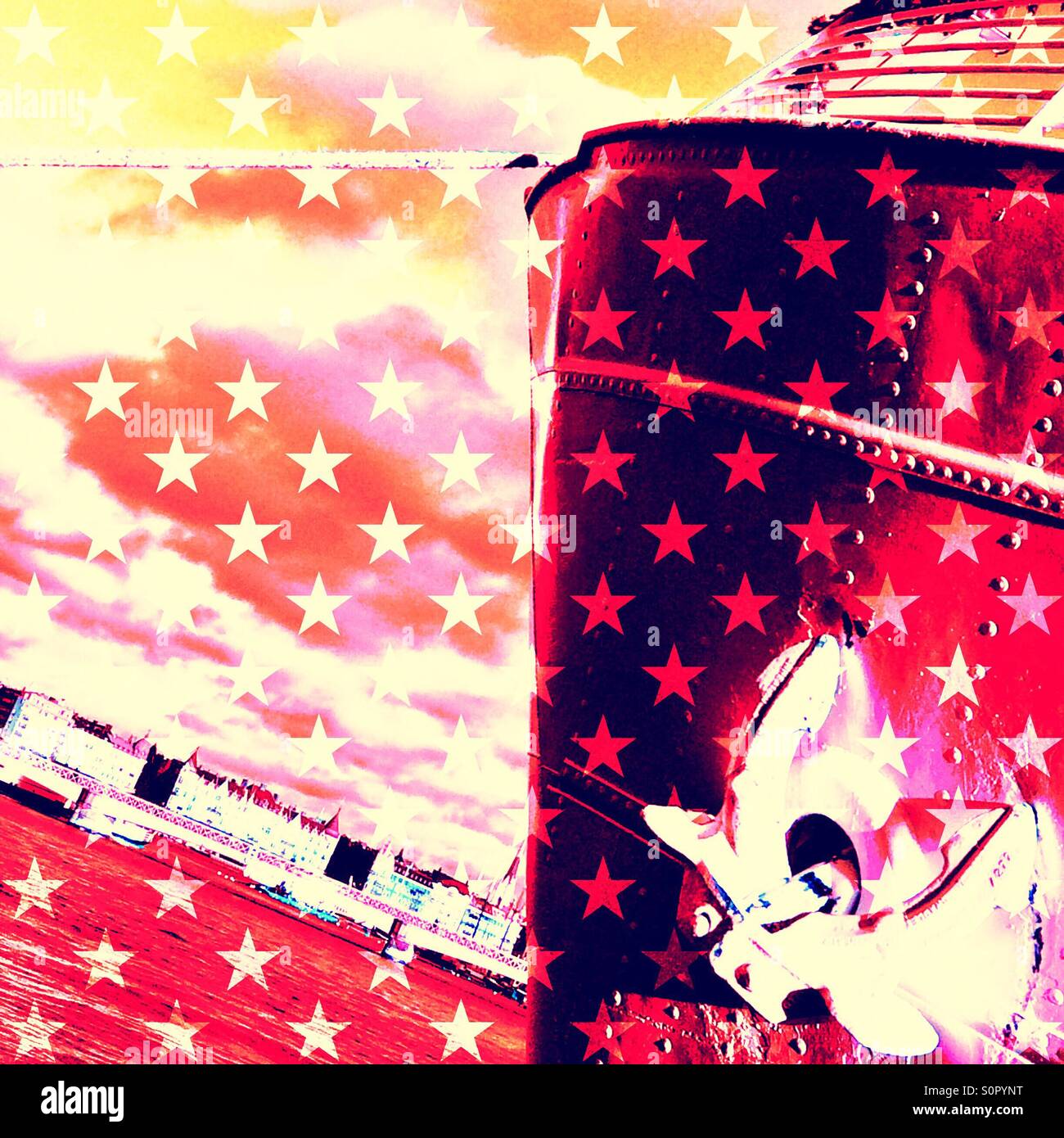 Red stars Stockholm - Smartphone Captured Stock Image