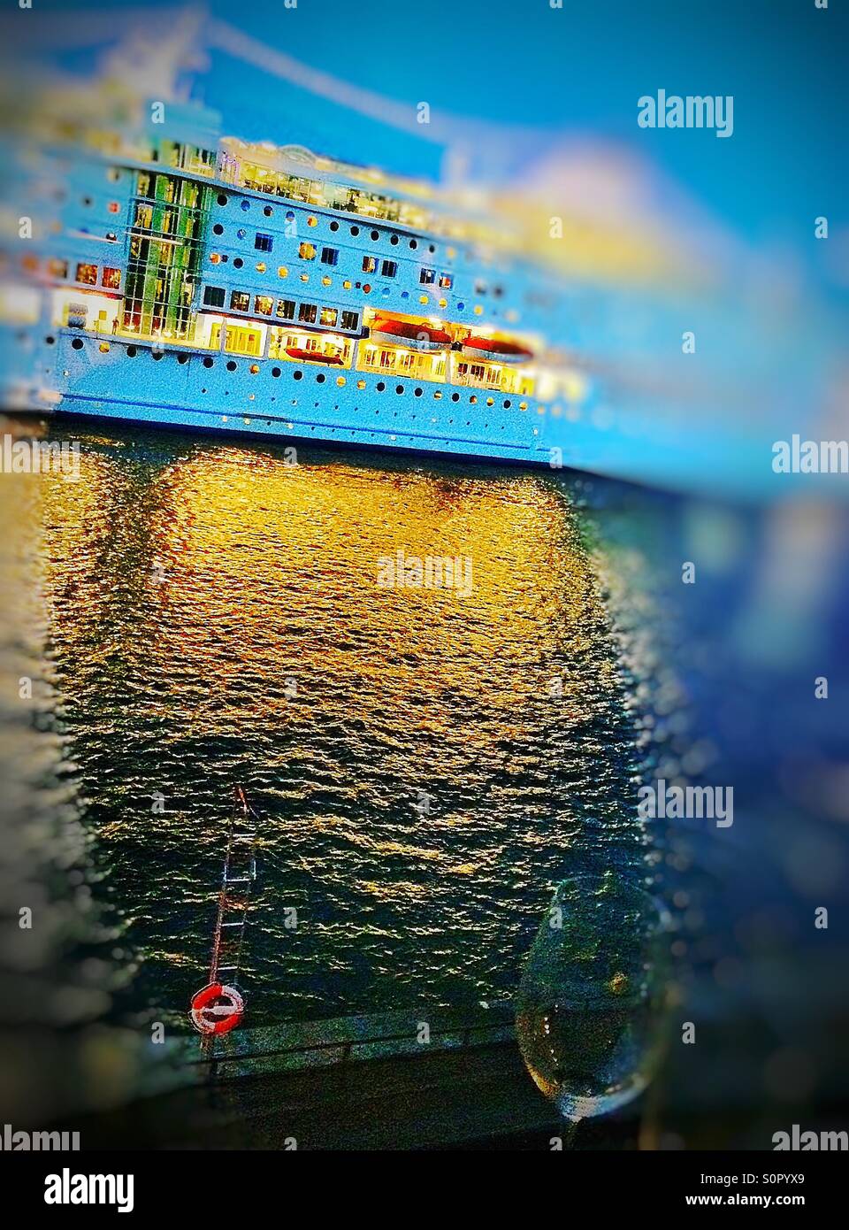 Wine and boat blur - Smartphone Captured Stock Image