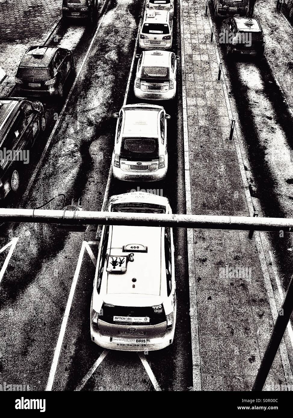 Monochrome winter queue - Smartphone Captured Stock Image