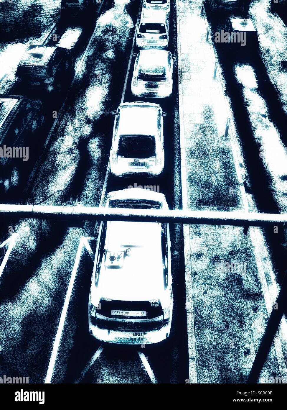 Blue icy queue - Smartphone Captured Stock Image