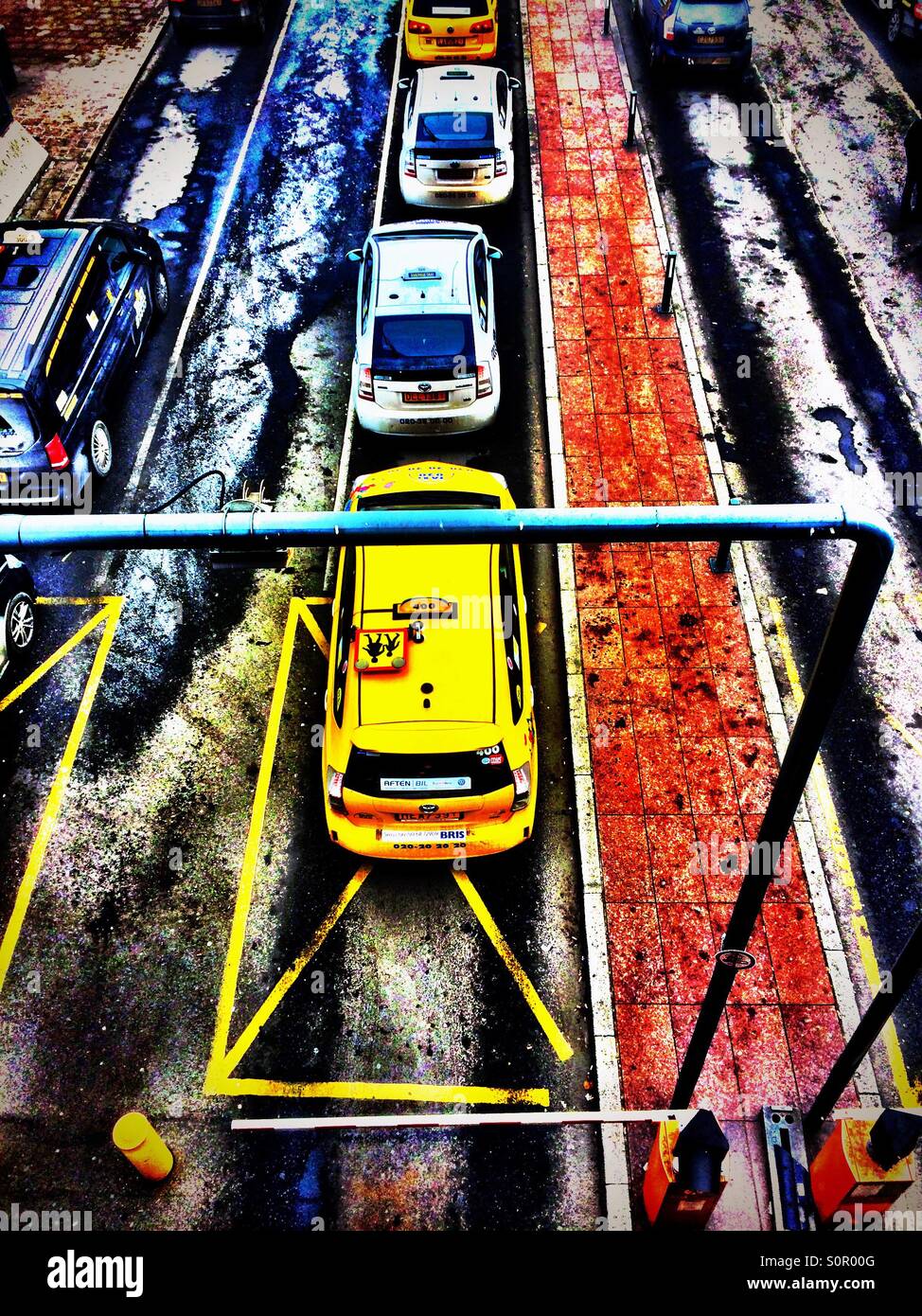 Icy queue - Smartphone Captured Stock Image