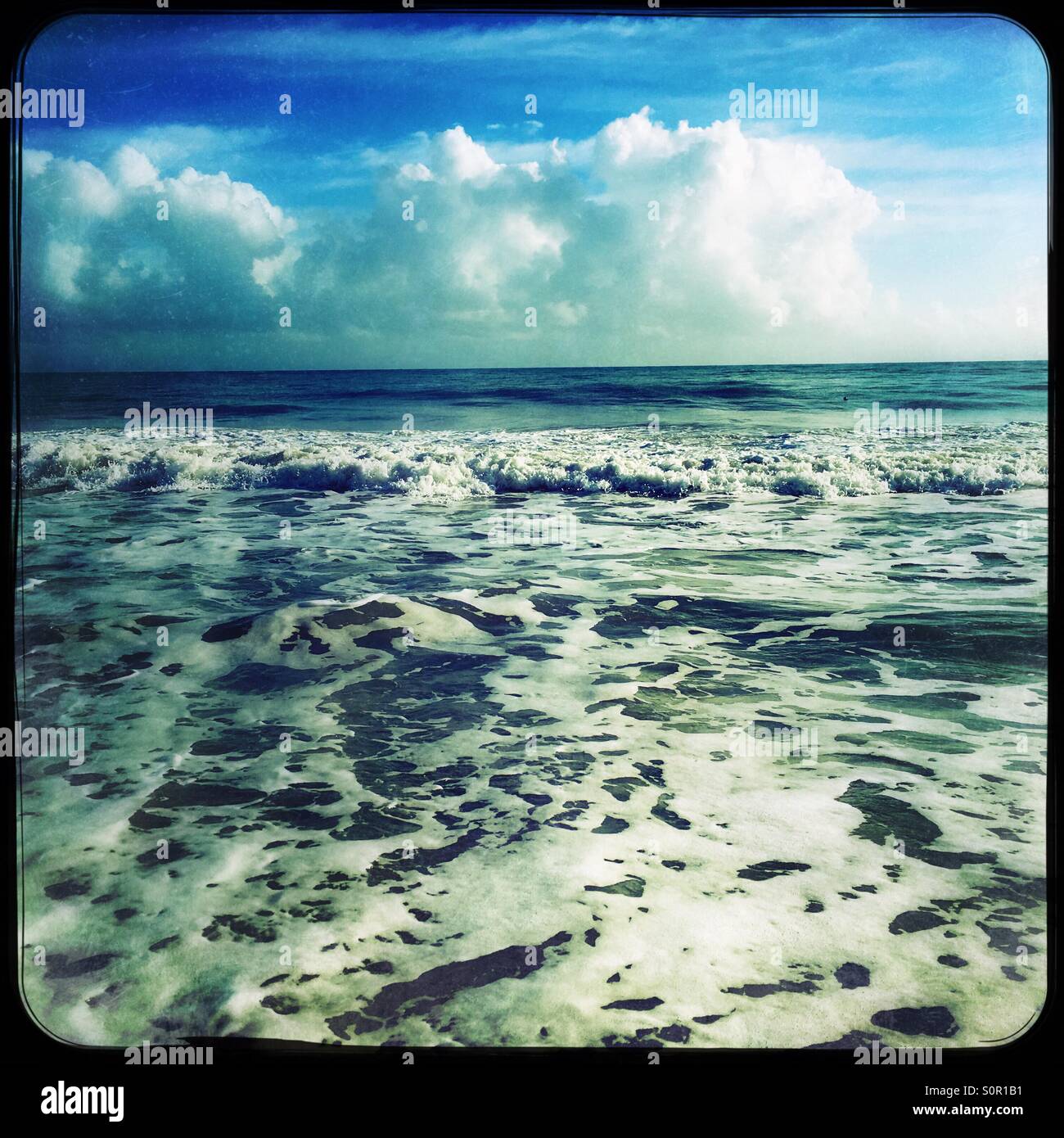 Rough sea and blue sky - Smartphone Captured Stock Image