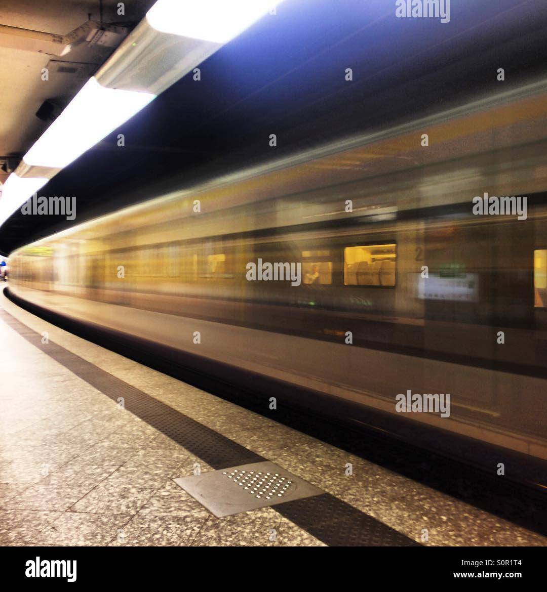 Train leaving the railway station - Smartphone Captured Stock Image