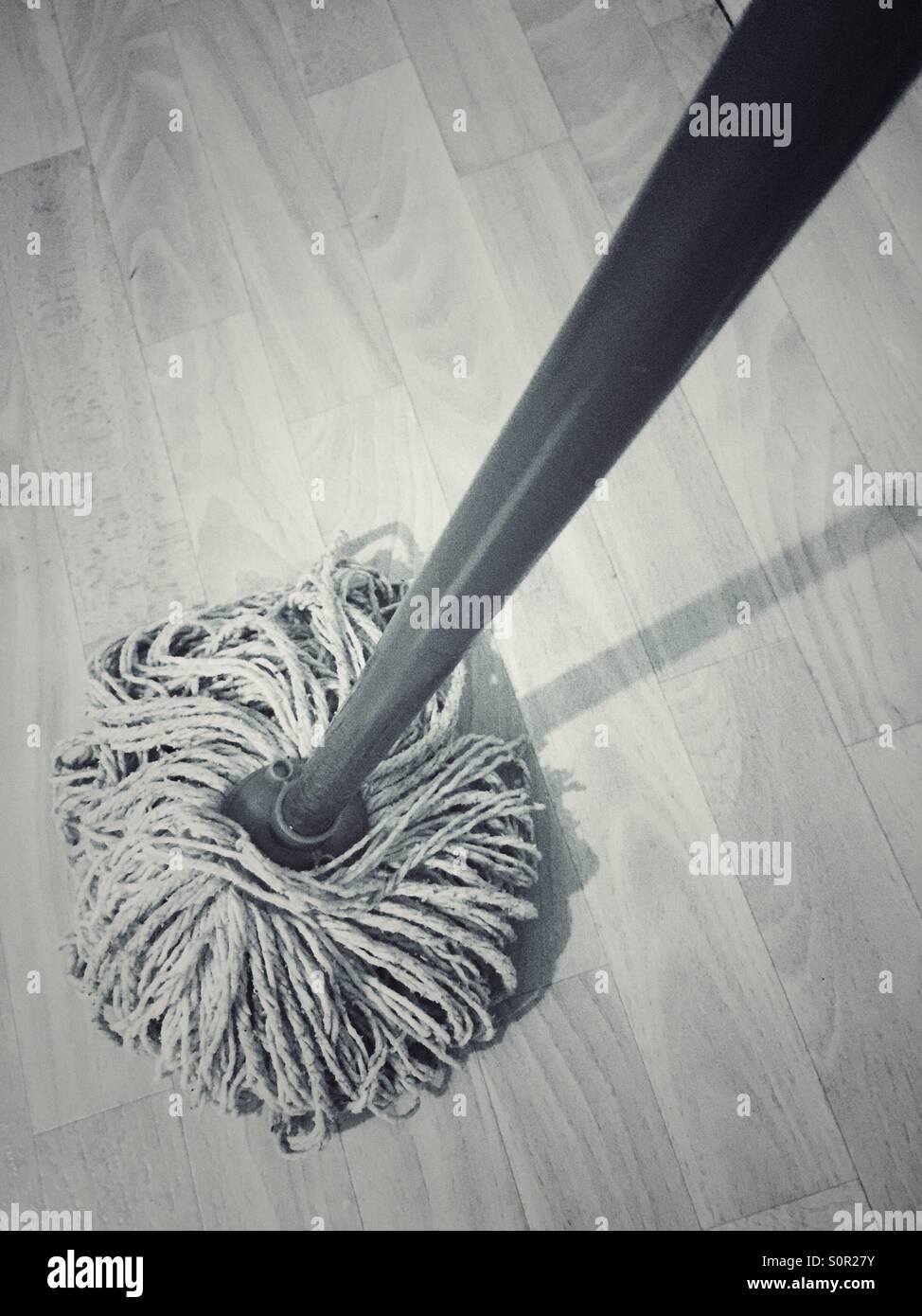 Mopping the floor Stock Photo