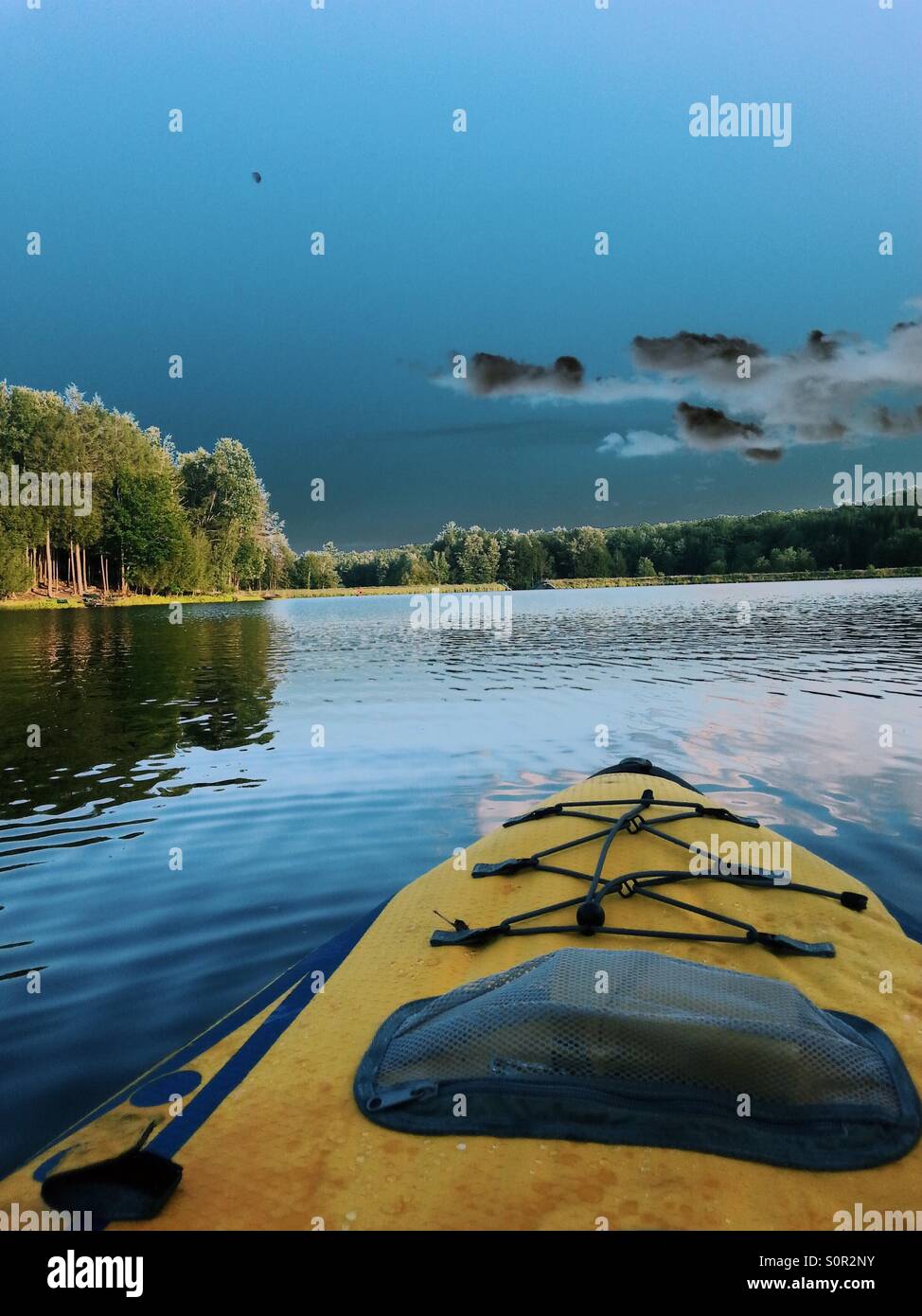 Twilight kayaking Stock Photo