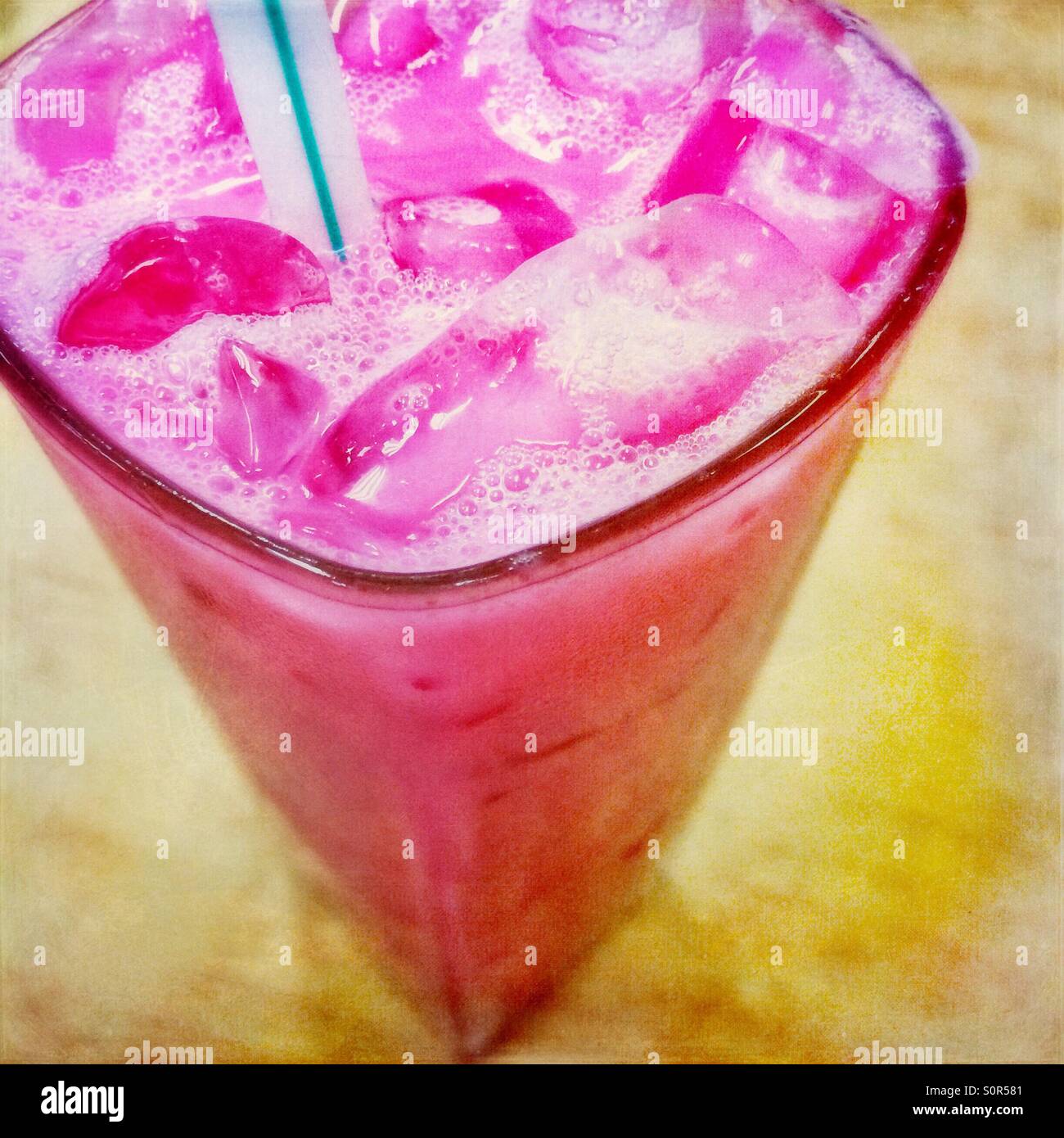 Air Bandung rose cordial syrup drink popular in Malaysia Stock Photo