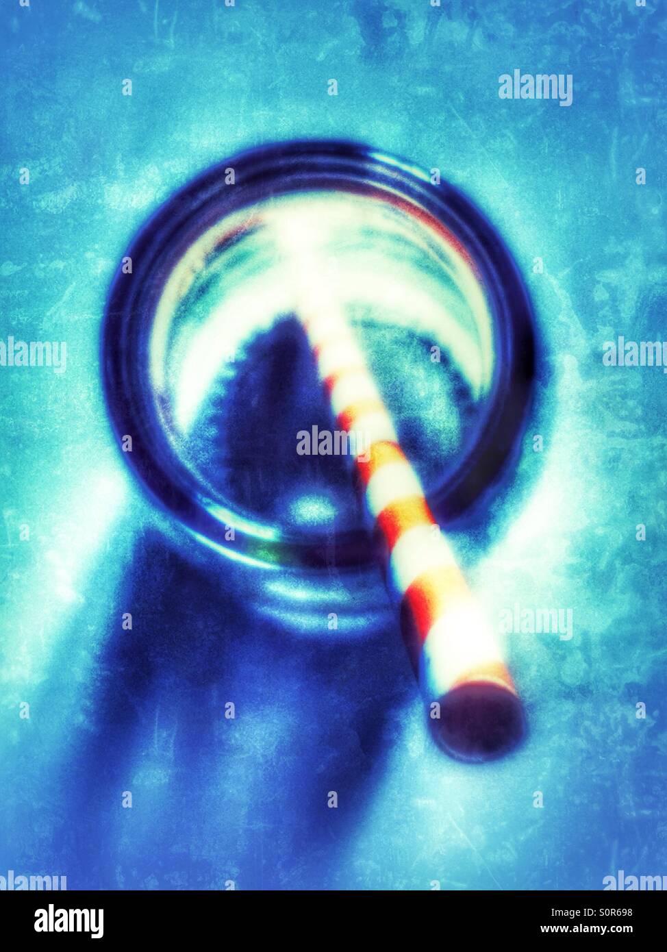 Straw in an empty jar. - Smartphone Captured Stock Image