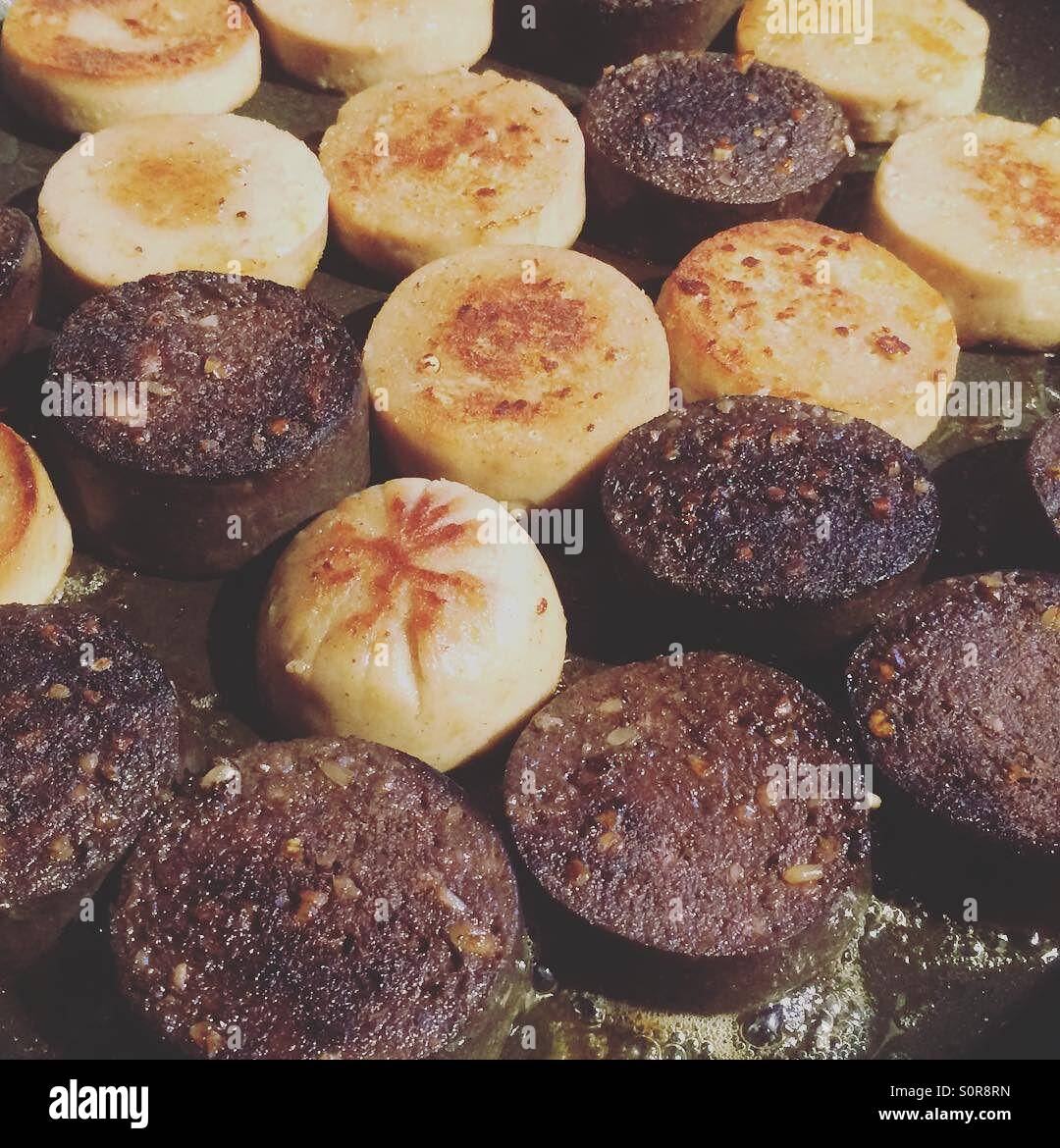 Irish breakfast black pudding white hires stock photography and images