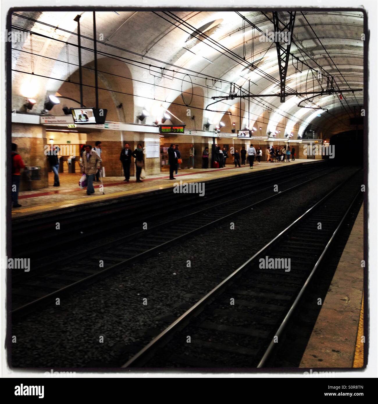 Rome metro station platform Stock Photo