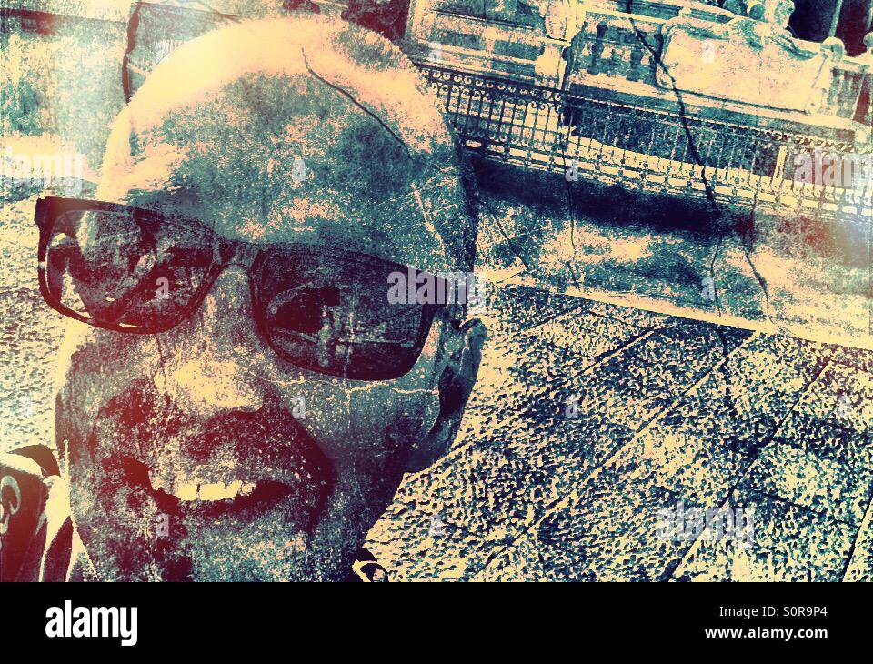 Naples happy selfie - Smartphone Captured Stock Image