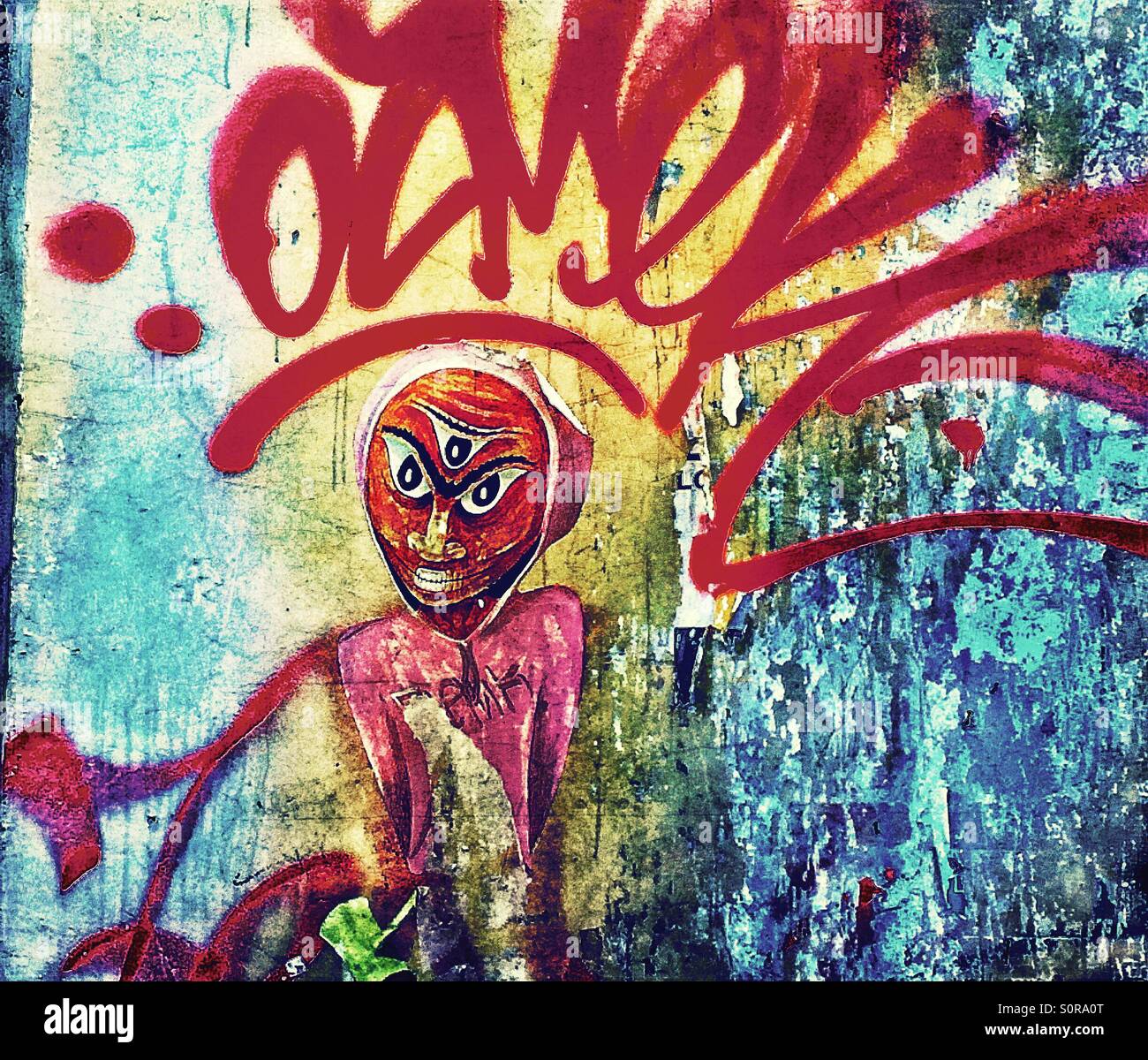 Naples graffiti - Smartphone Captured Stock Image