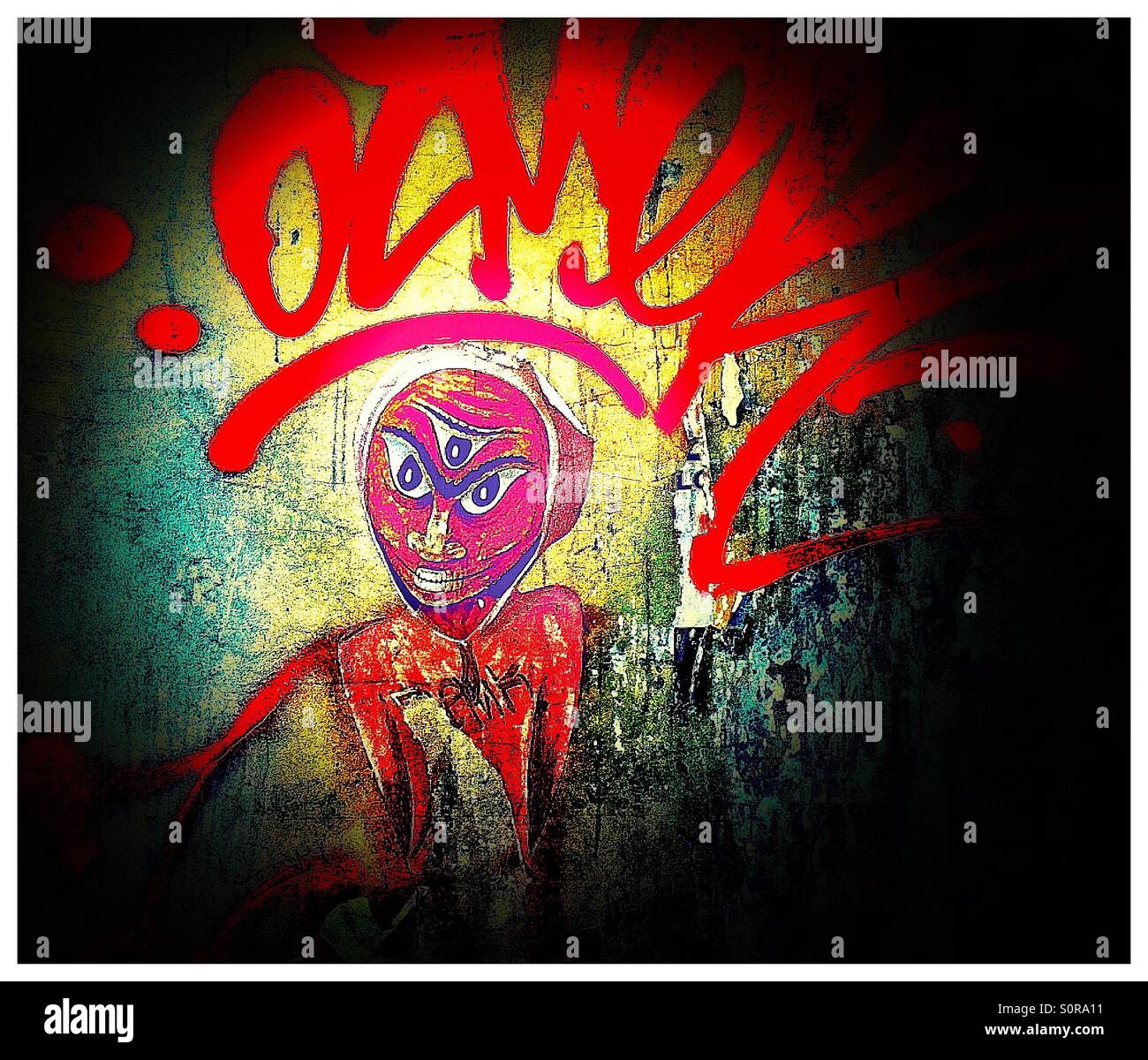 Graffiti spotlight - Smartphone Captured Stock Image