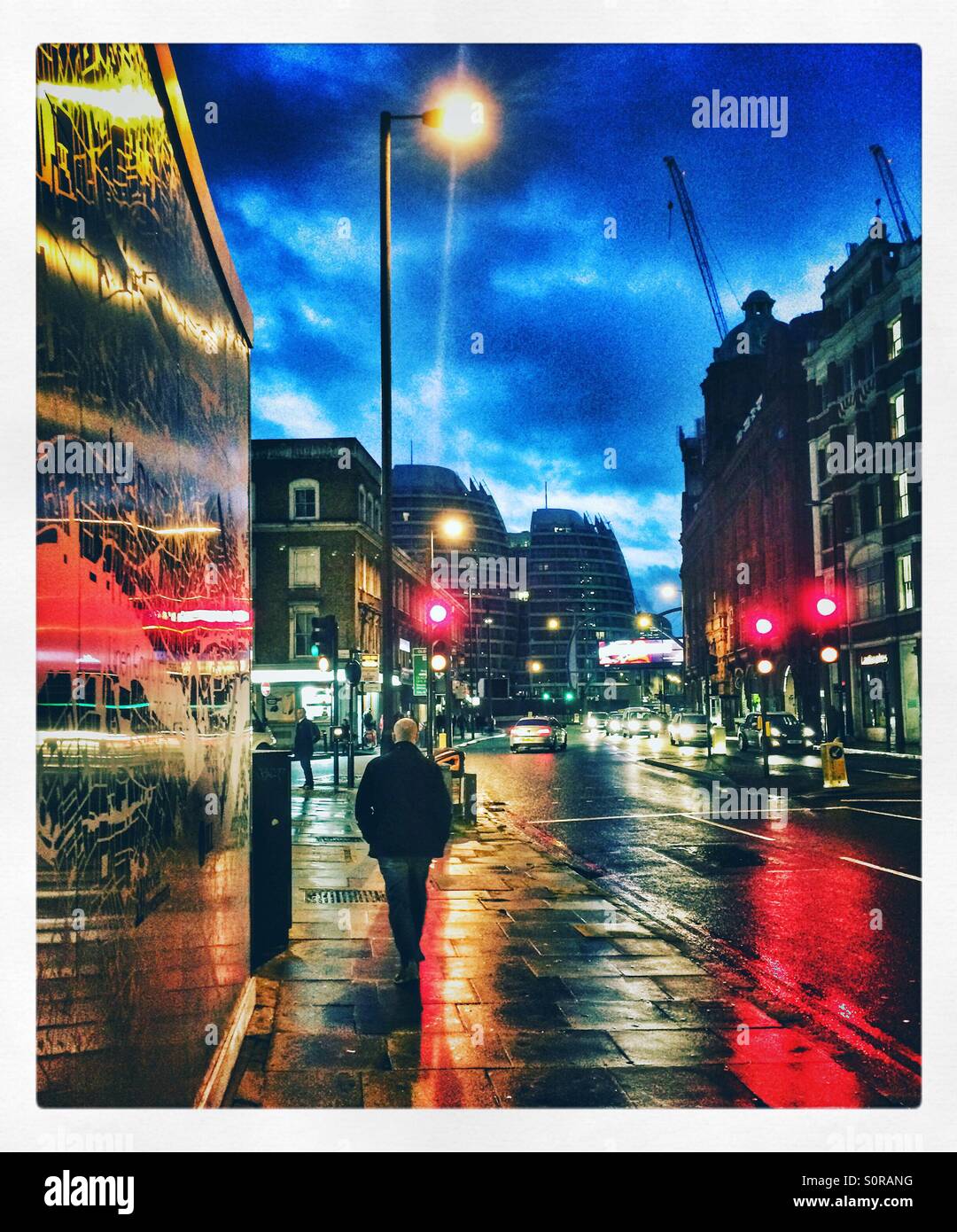 A street scene in Old Street, London - Smartphone Captured Stock Image