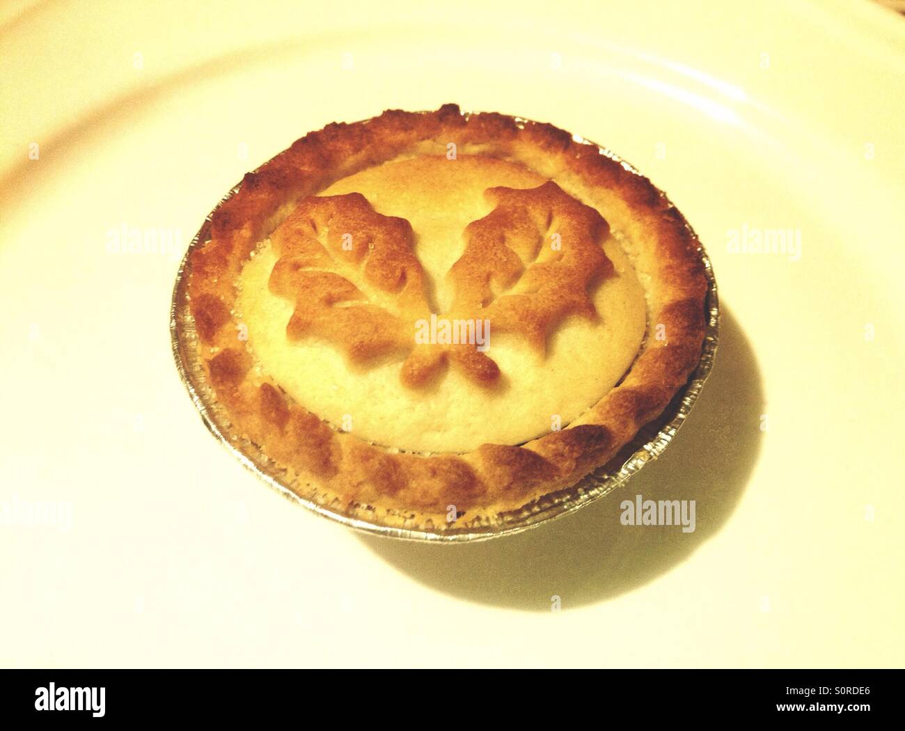Plated mince pie - Smartphone Captured Stock Image