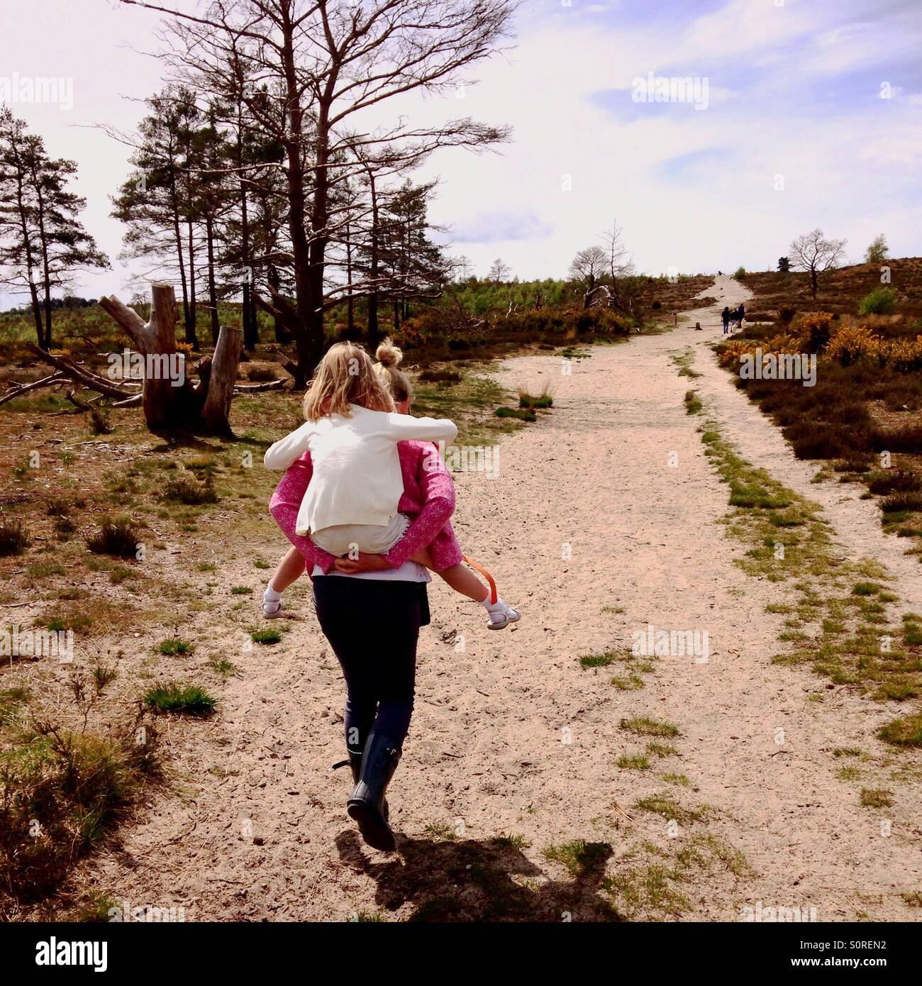 Piggy back up the hill - Smartphone Captured Stock Image