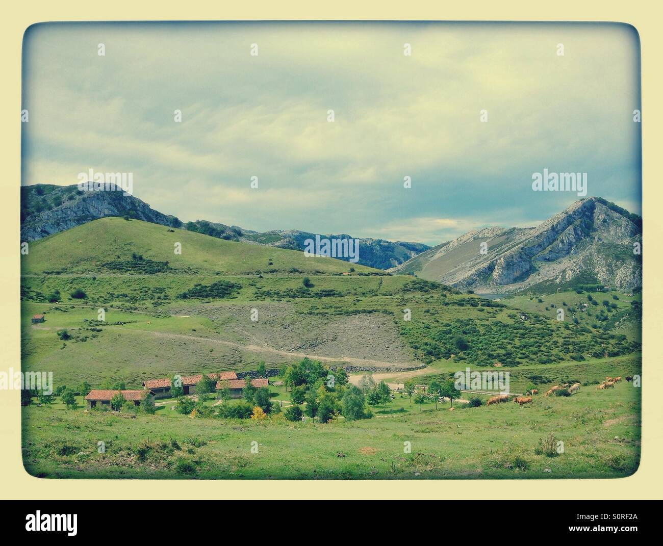 Picos de Europa National Park in Asturias, Spain - Smartphone Captured Stock Image