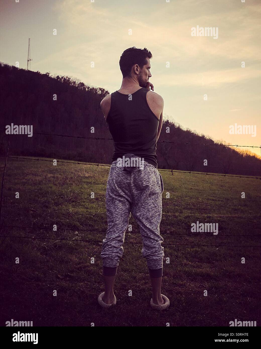 Portrait of man in the country - Smartphone Captured Stock Image