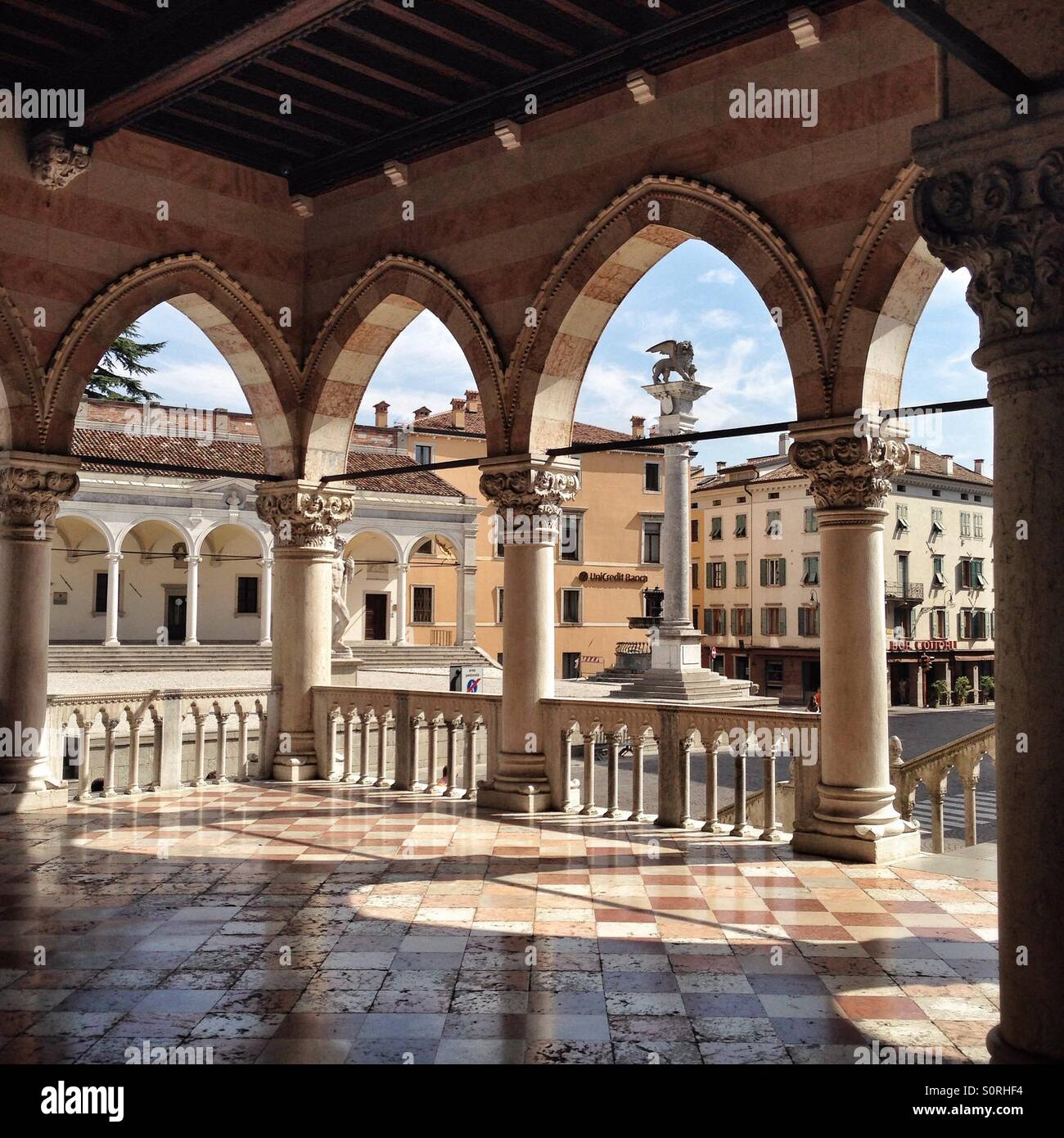 Renaissance buildings in Udine, Italy Stock Photo