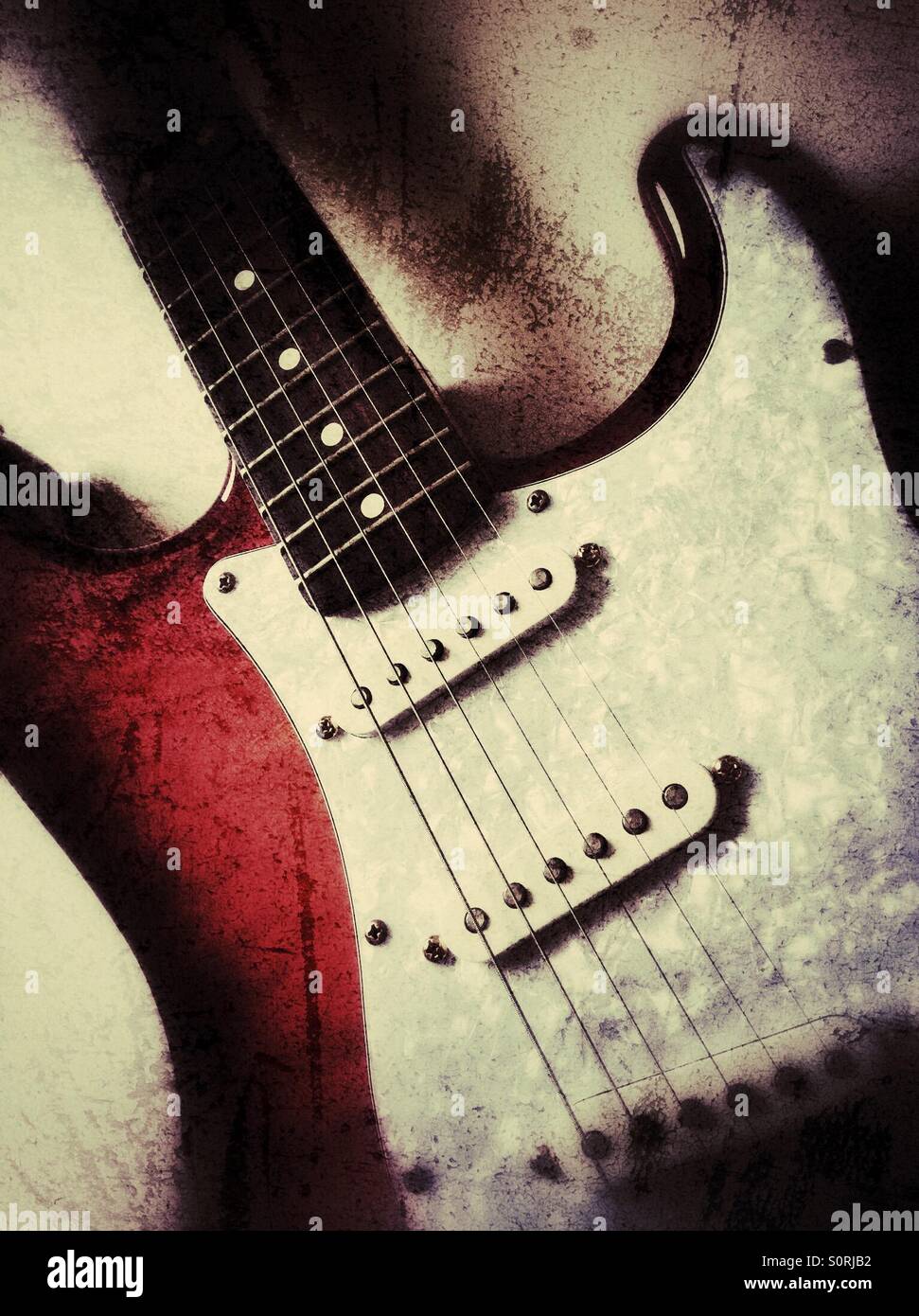 Fender electric guitar - Smartphone Captured Stock Image