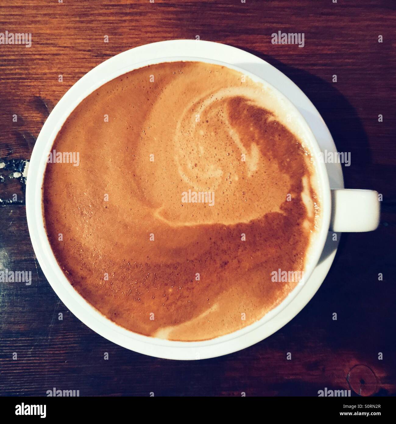 Cappuccino foam looking like cosmos - Smartphone Captured Stock Image