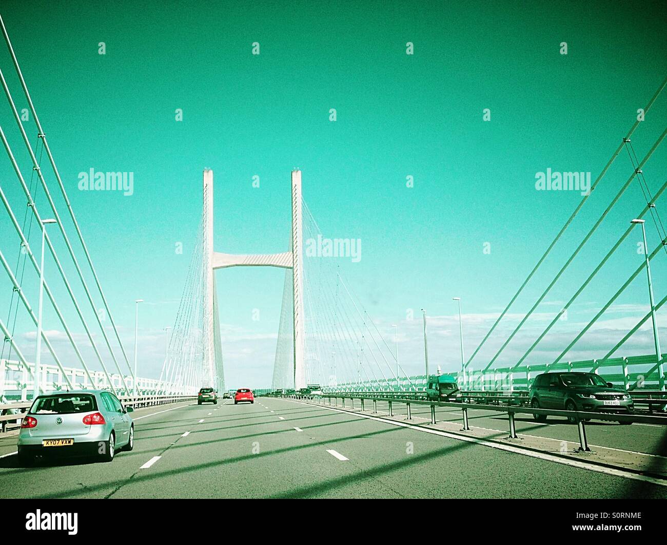 Traveling across a bridge - Smartphone Captured Stock Image