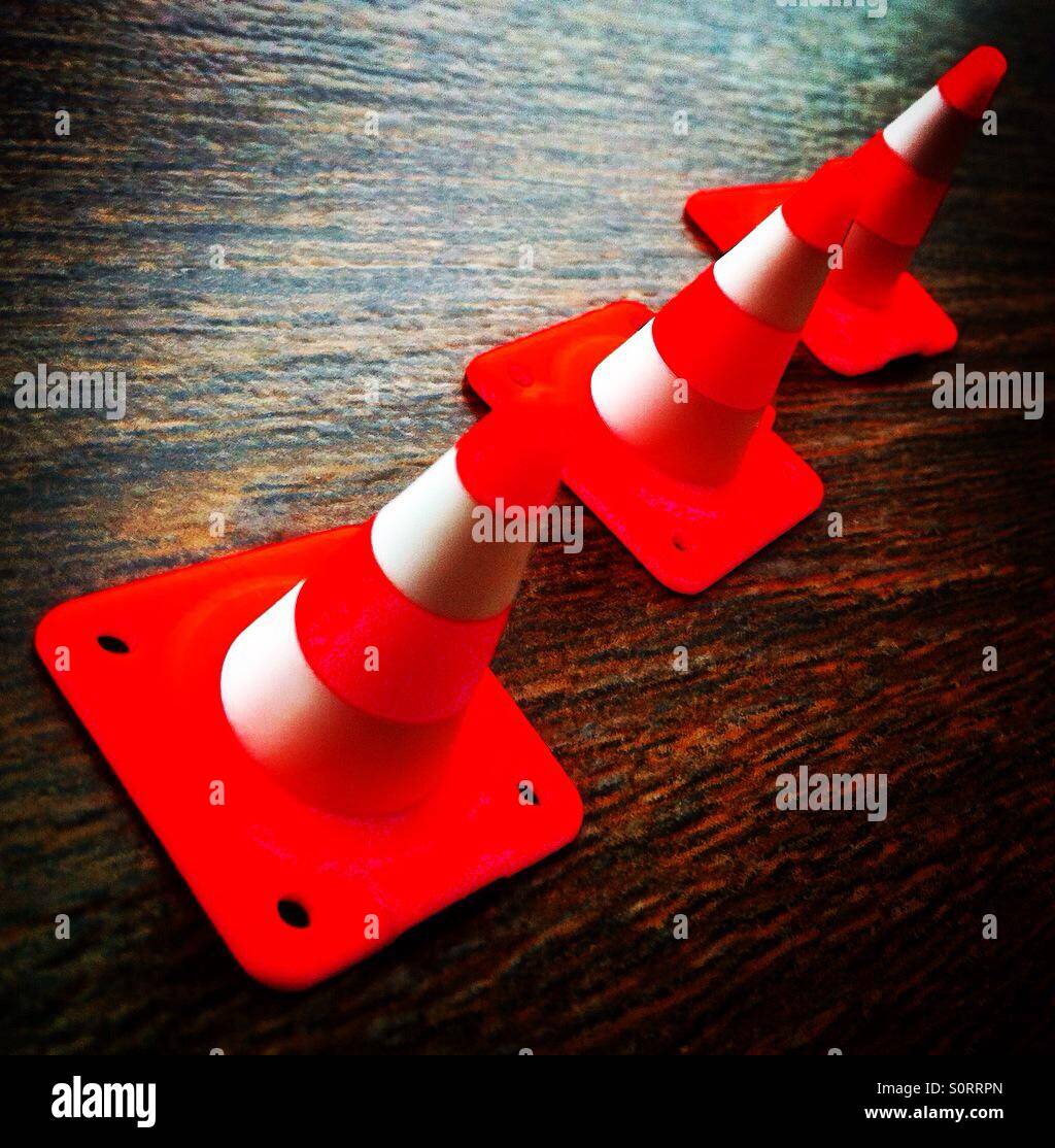 Road Security cones - Smartphone Captured Stock Image