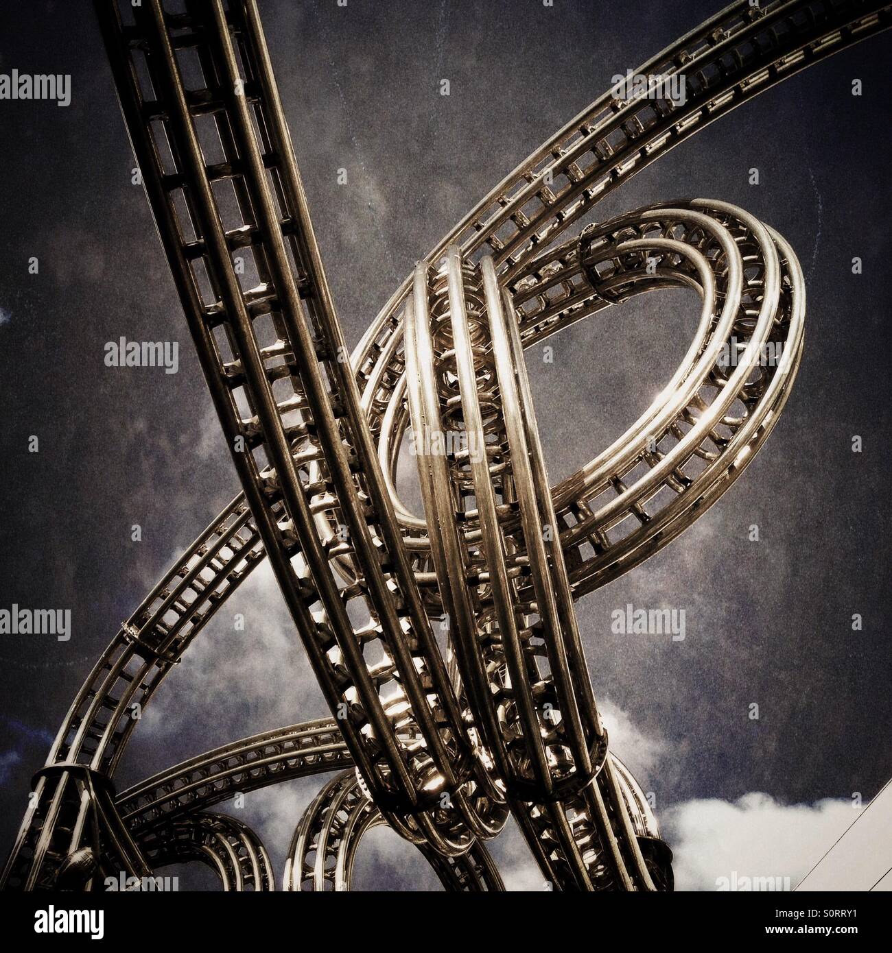 Metal tubular art installation Stock Photo Alamy