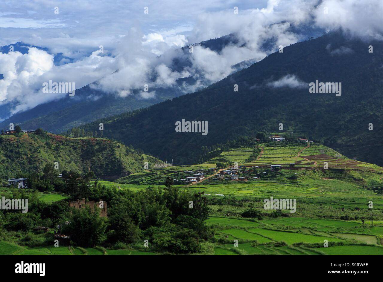 Punakha Valley, Bhutan Stock Photo