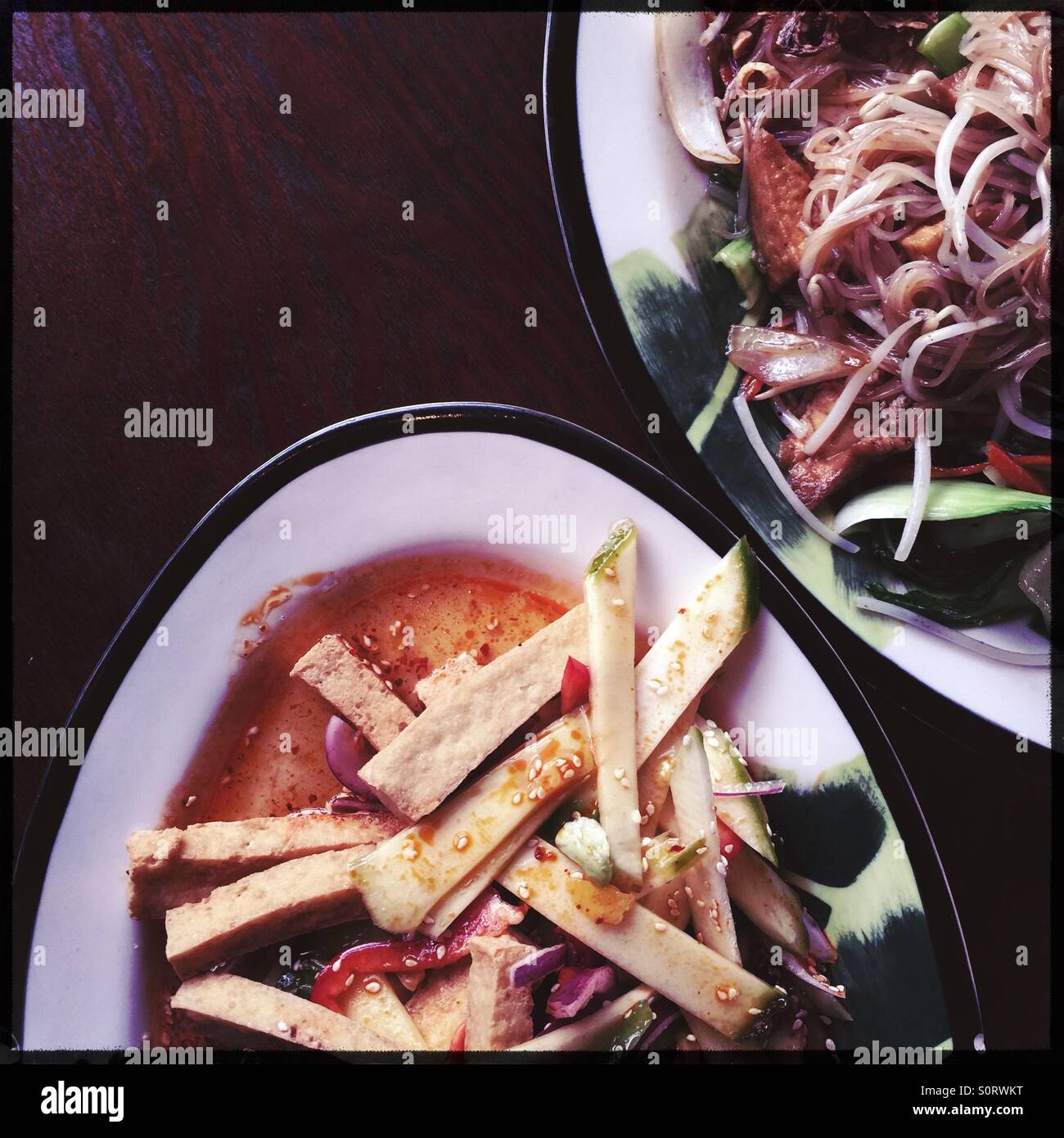 Vegan food in Vietnamese restaurant in Seattle Stock Photo