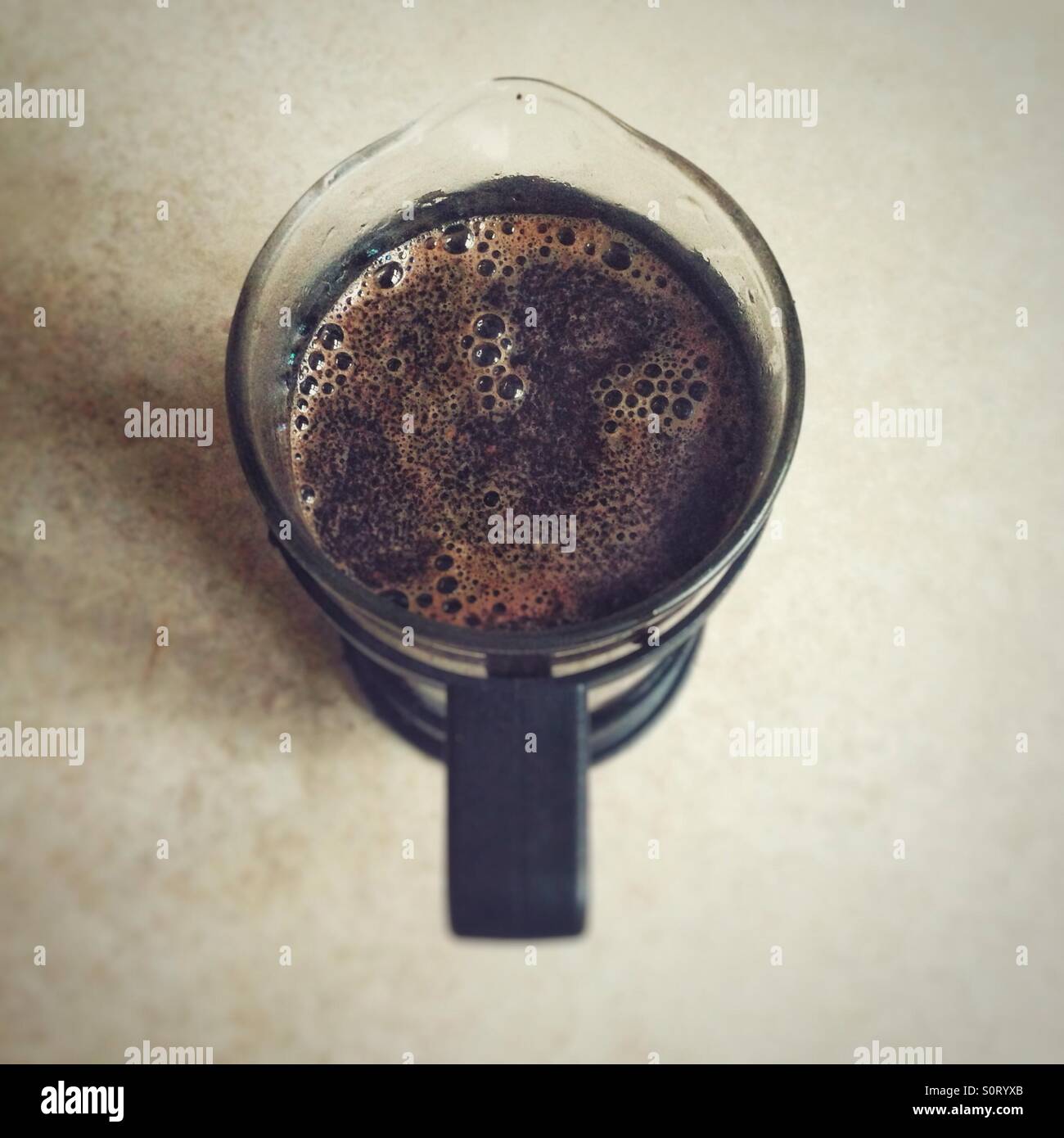 Cafetière filled with coffee - Smartphone Captured Stock Image
