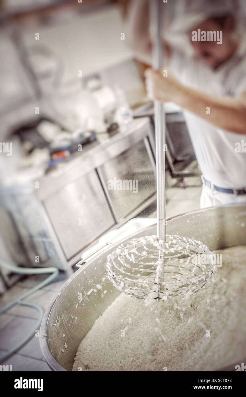 Making mozzarella - Smartphone Captured Stock Image