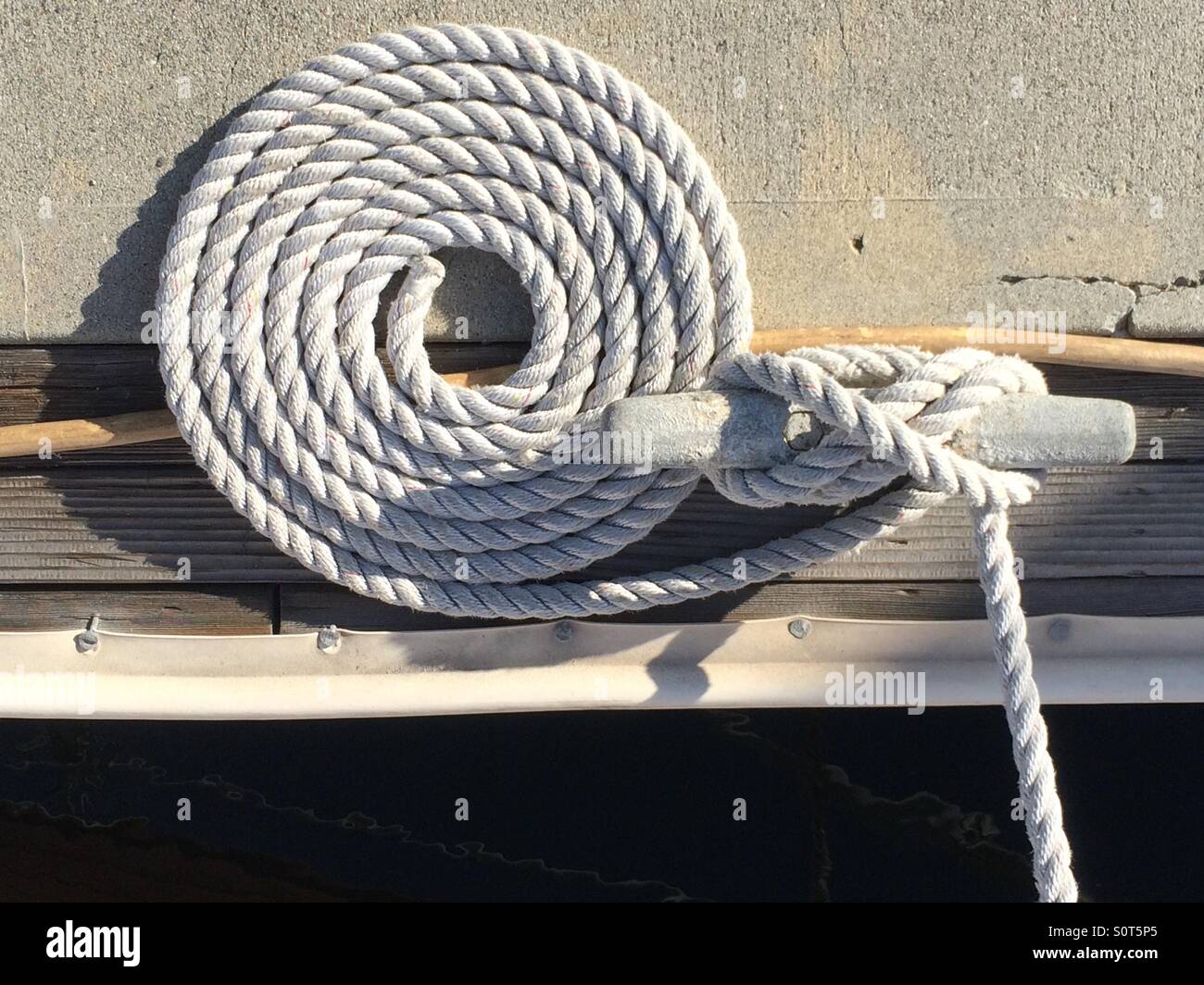 Flemmishing of rope next to kleet - Smartphone Captured Stock Image