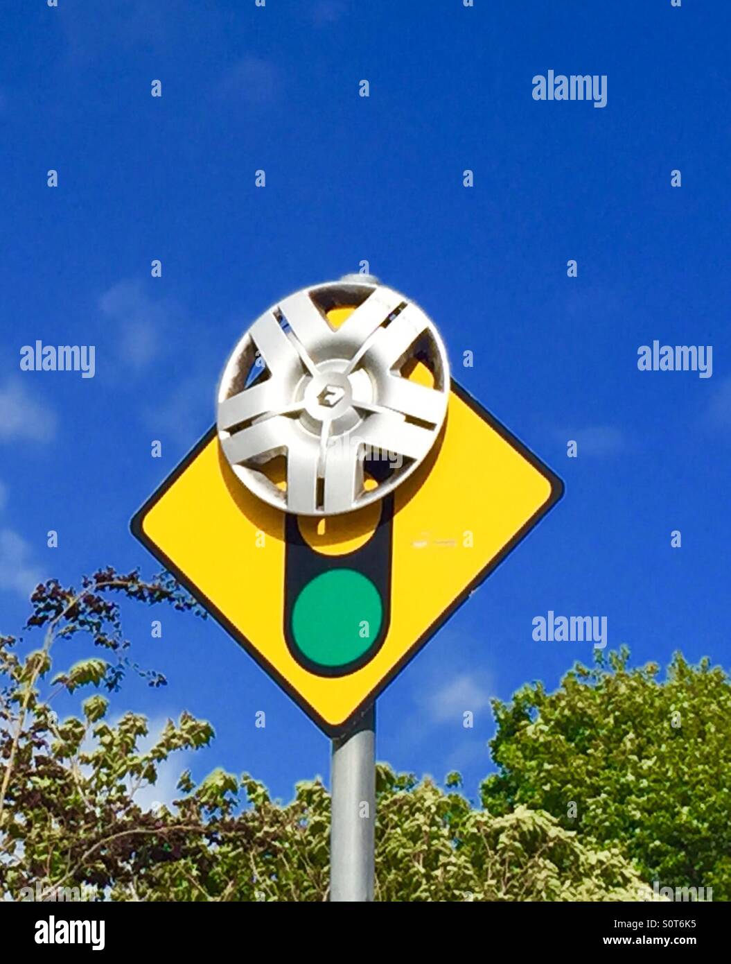 hub-cap-on-sign-stock-photo-alamy