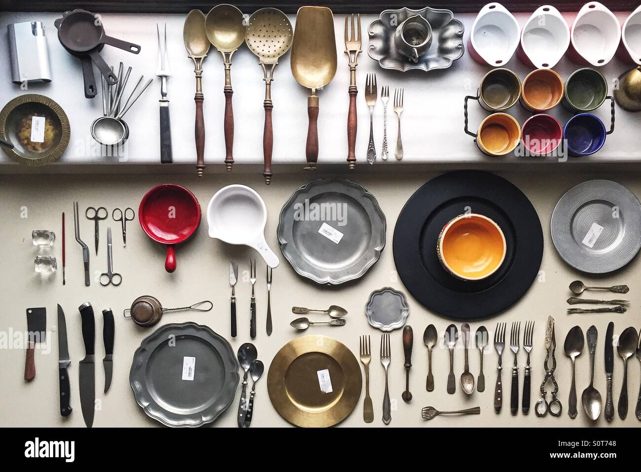 Set of dishes and silverware for food photography Stock Photo Alamy