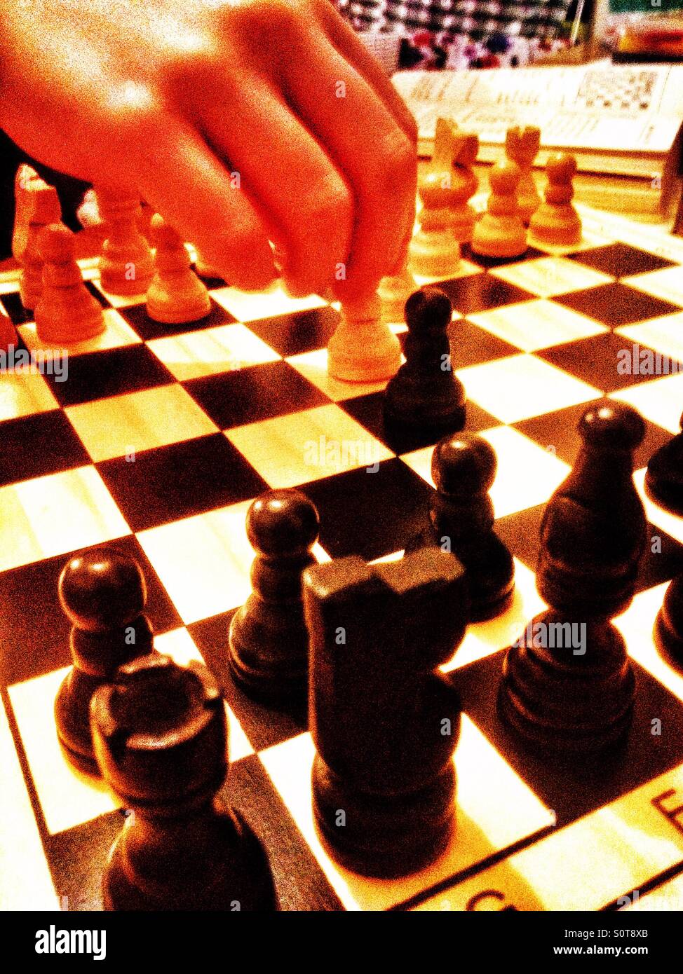 Playing chess - Smartphone Captured Stock Image