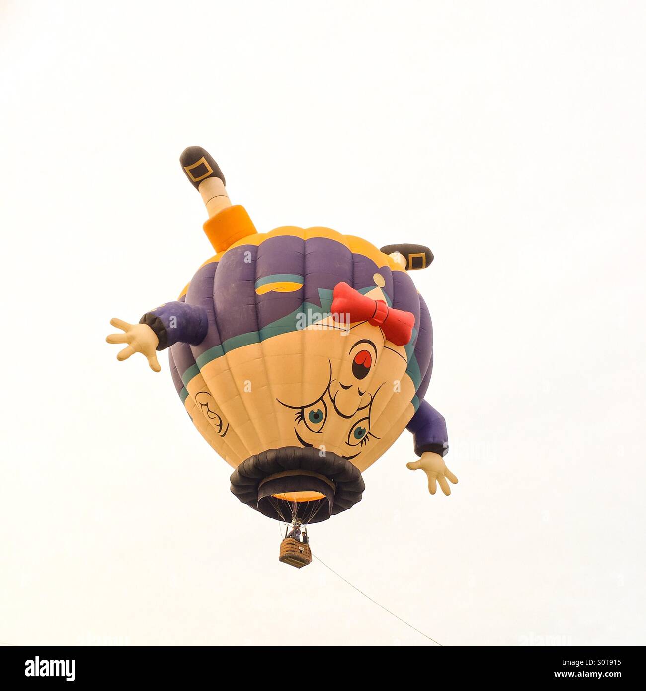 An upside down Humpty Dumpty hot air balloon Stock Photo