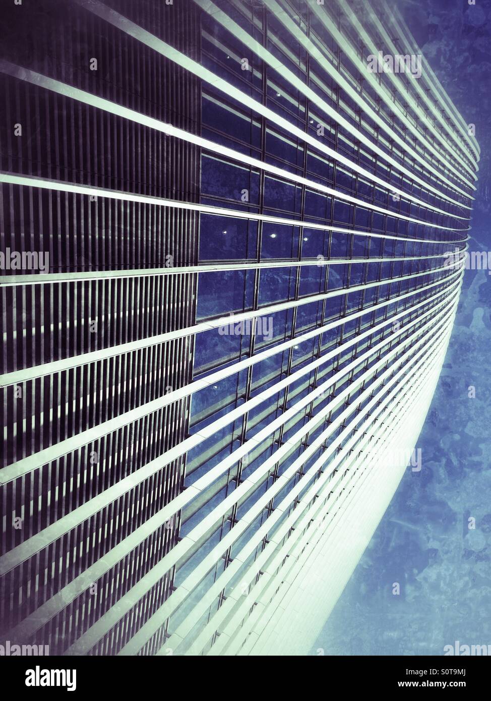 The Walky Talky building in London against a deep blue sky - Smartphone Captured Stock Image