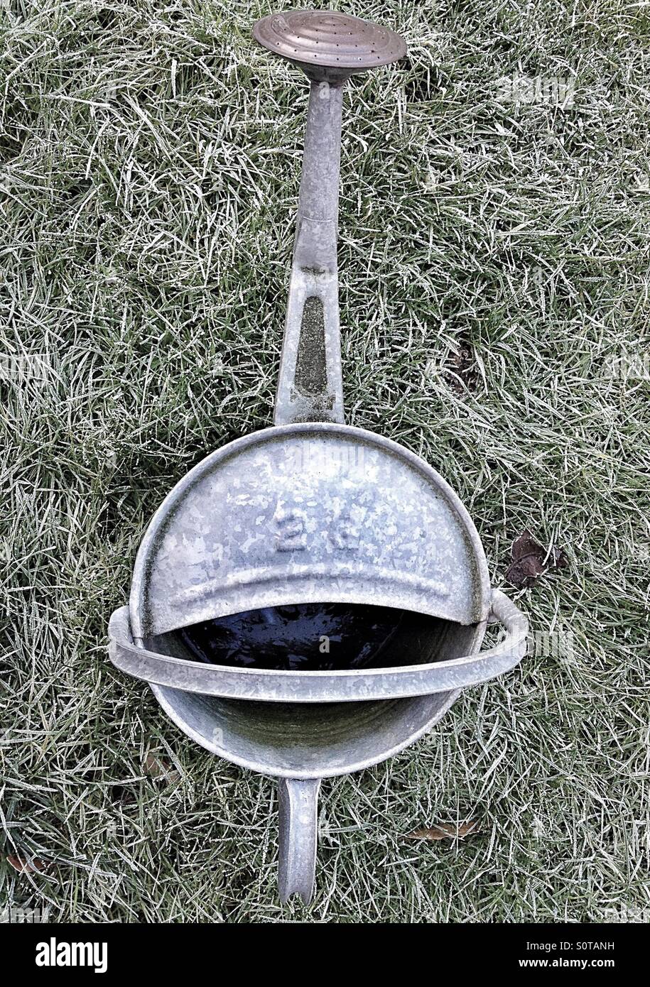 Aerial view of a vintage watering can - Smartphone Captured Stock Image