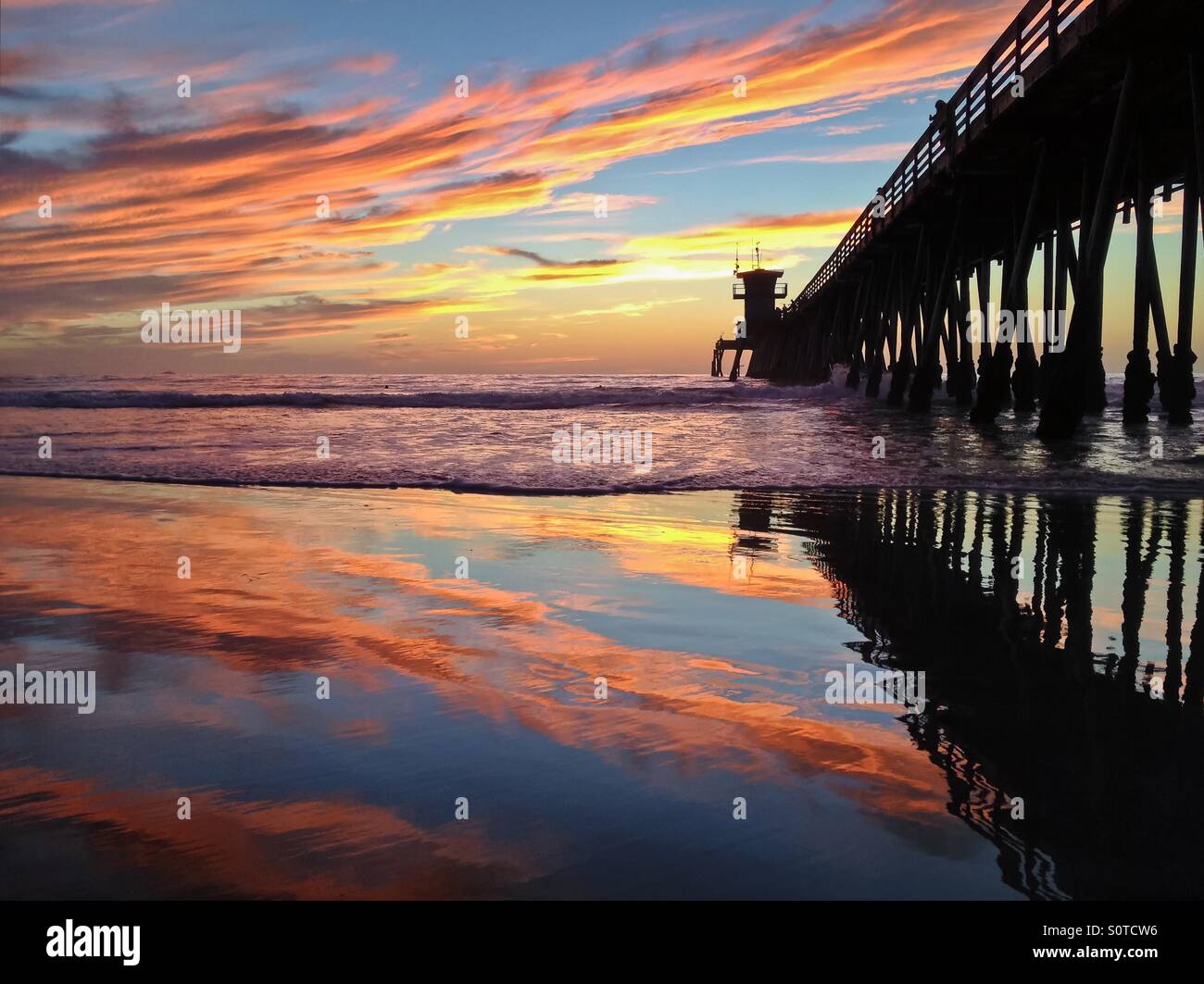 Fishing Pier at Sunset, Imperial Beach, California, USA Stock Photo Alamy