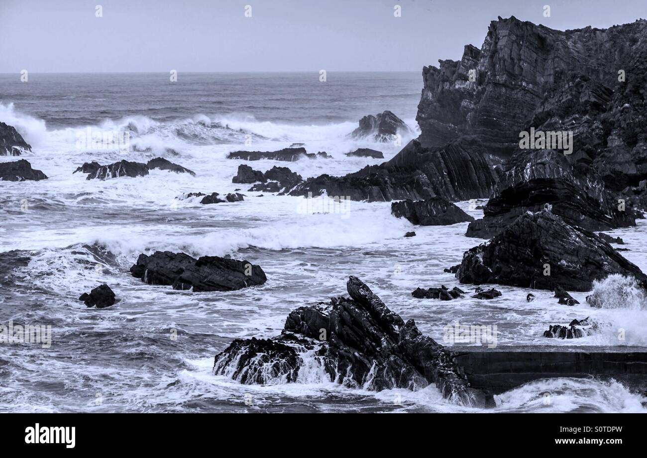 Stormy Atlantic coast Stock Photo