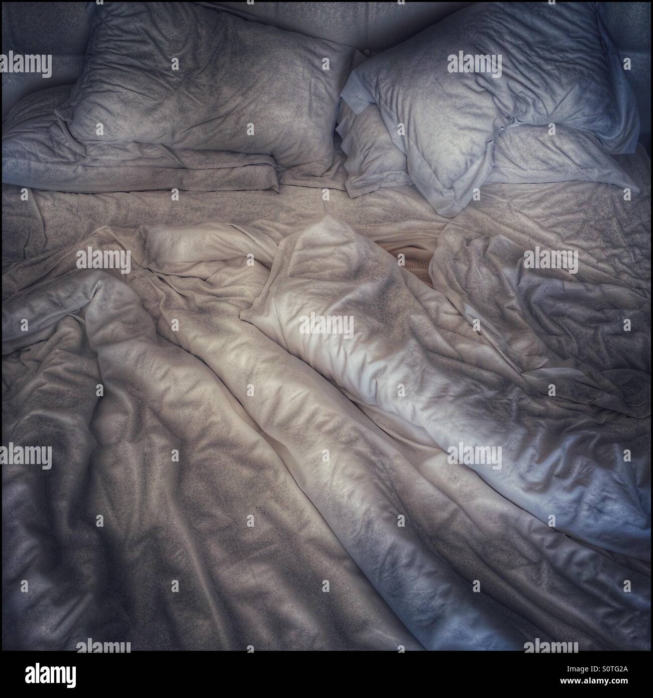 Unmade bed Stock Photo Alamy