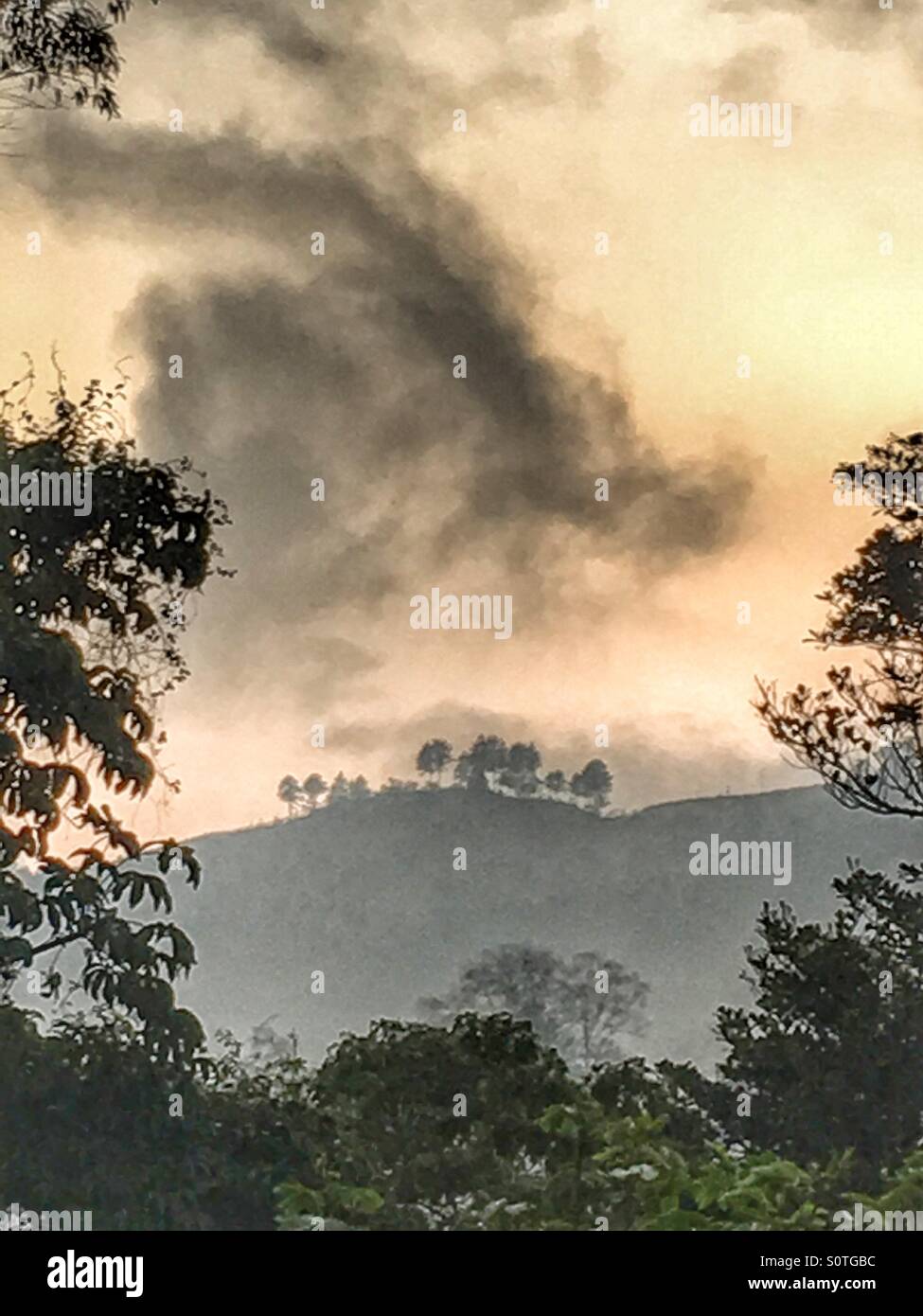 Evening clouds roll in over Savegre Valley Costa Rica - Smartphone Captured Stock Image