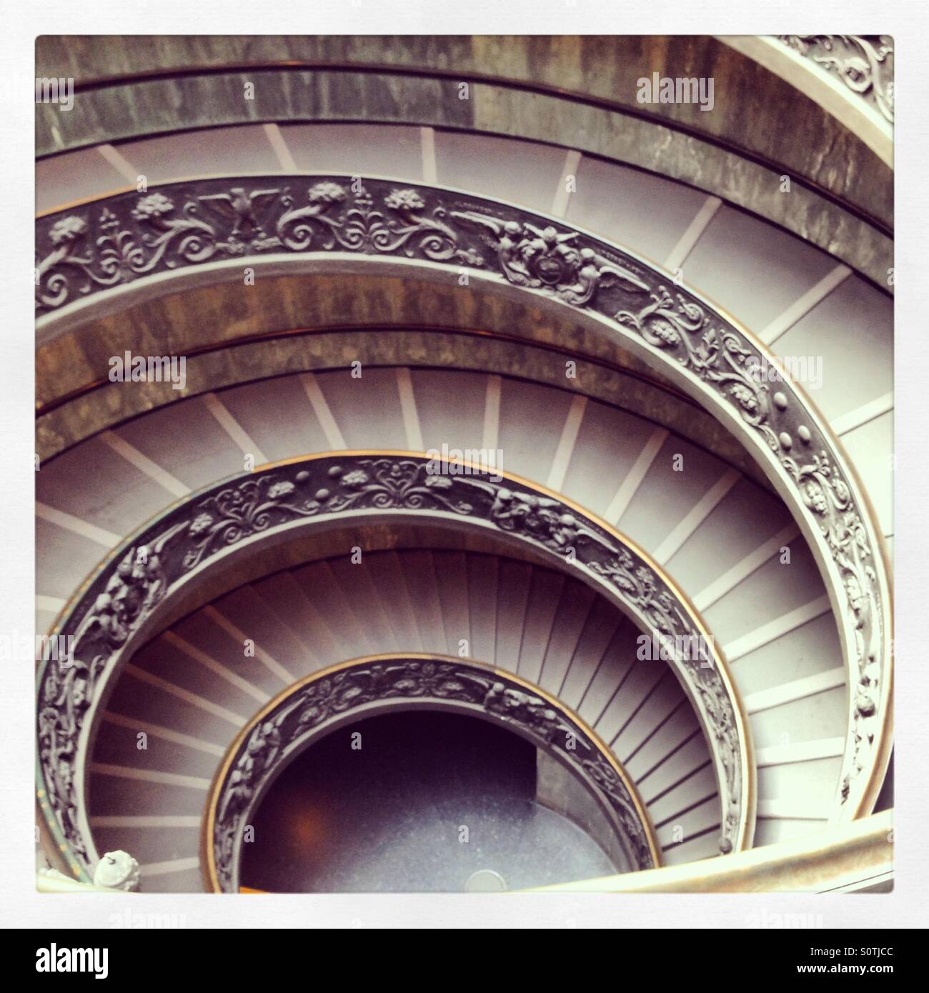 Spiral staircase at the Vatican museum - Smartphone Captured Stock Image