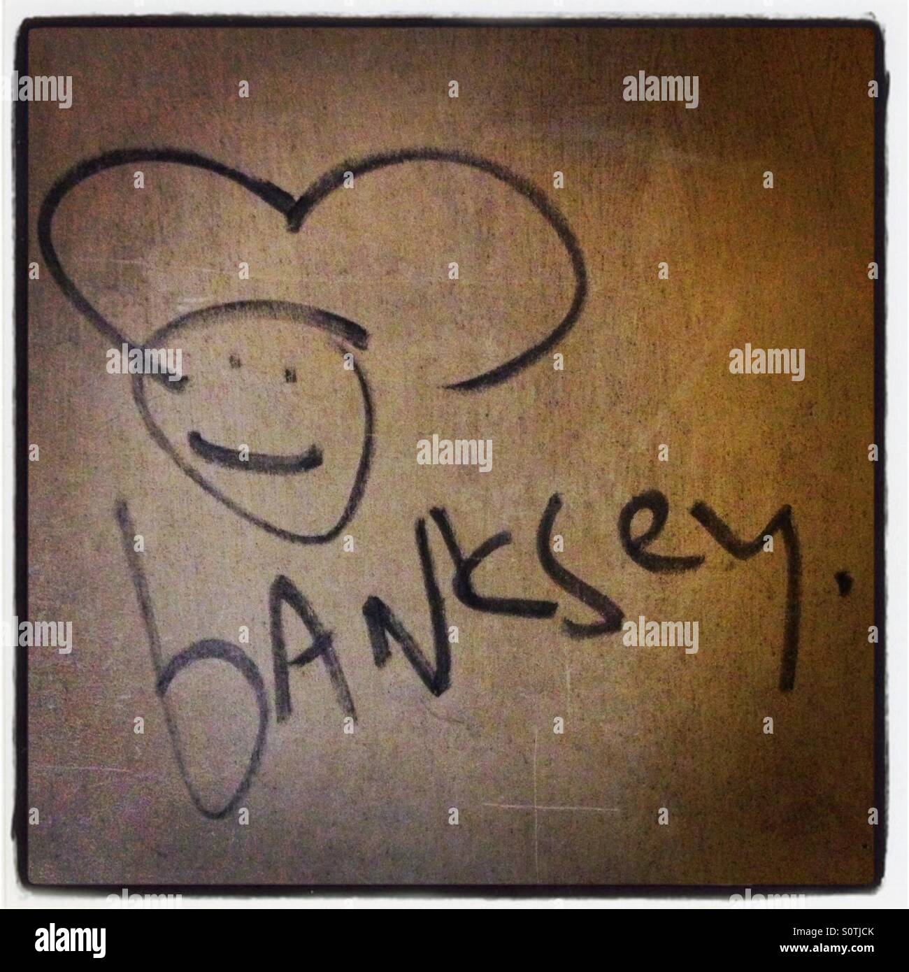 Banksey graffiti - Smartphone Captured Stock Image