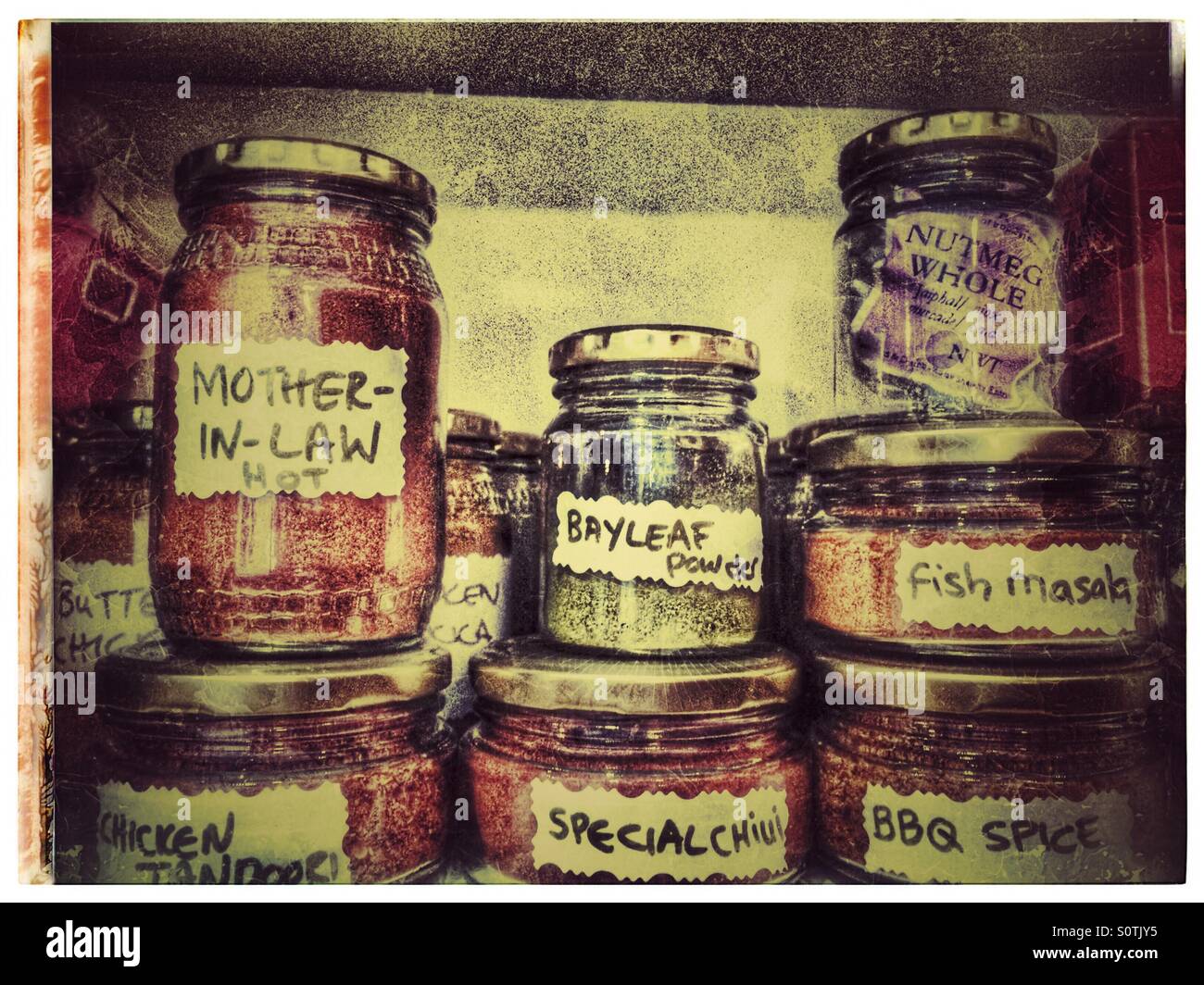 Spice rack. Stock Photo